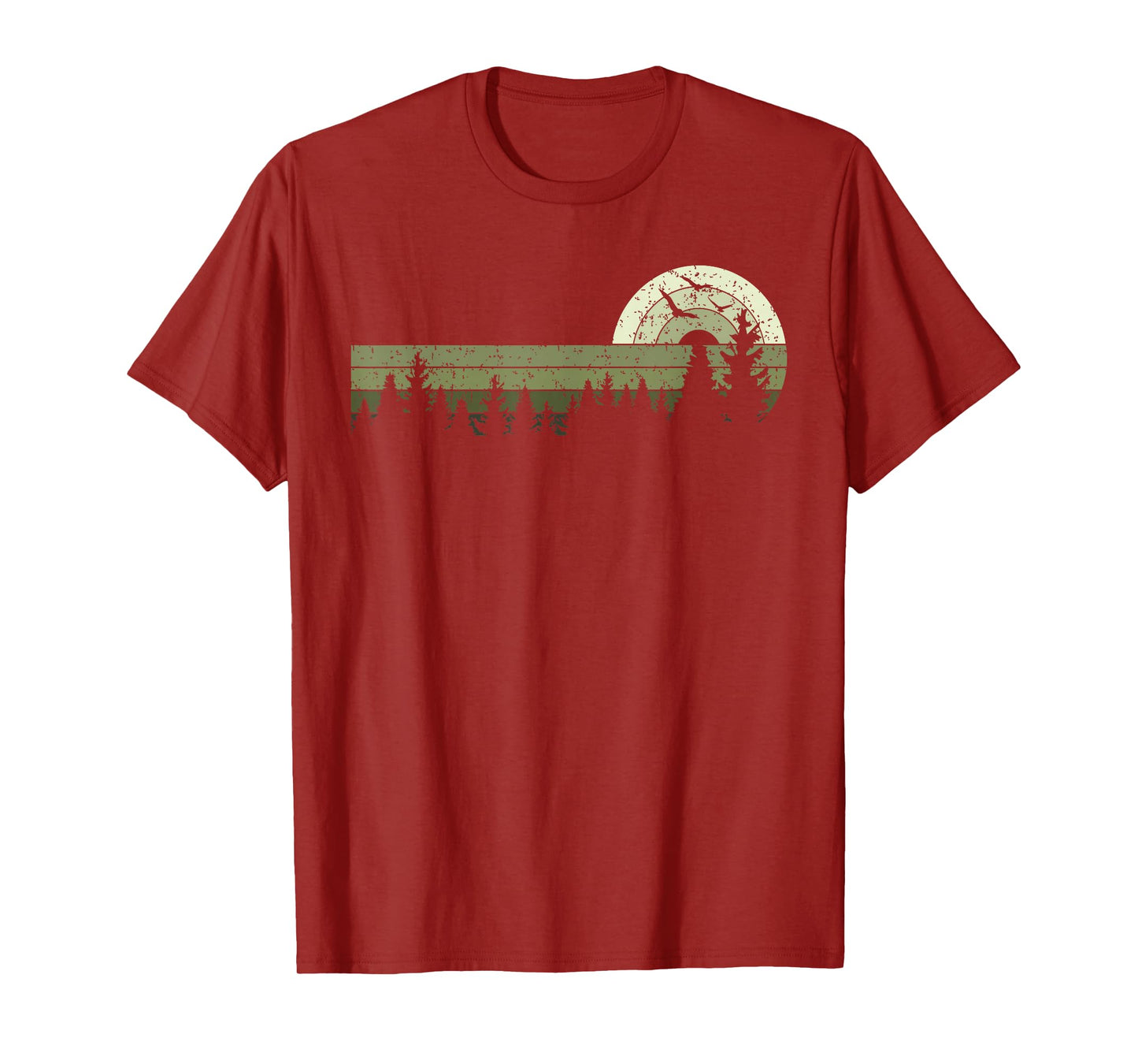 Retro Wildlife Trees Outdoors Nature Forest Vintage T-Shirt