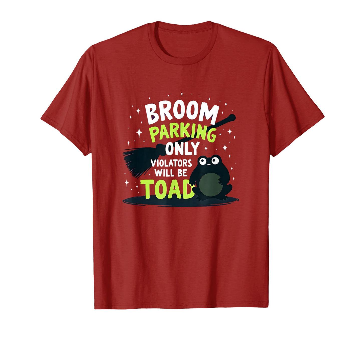 Halloween Broom Parking Eclectic Witch Humor T-Shirt