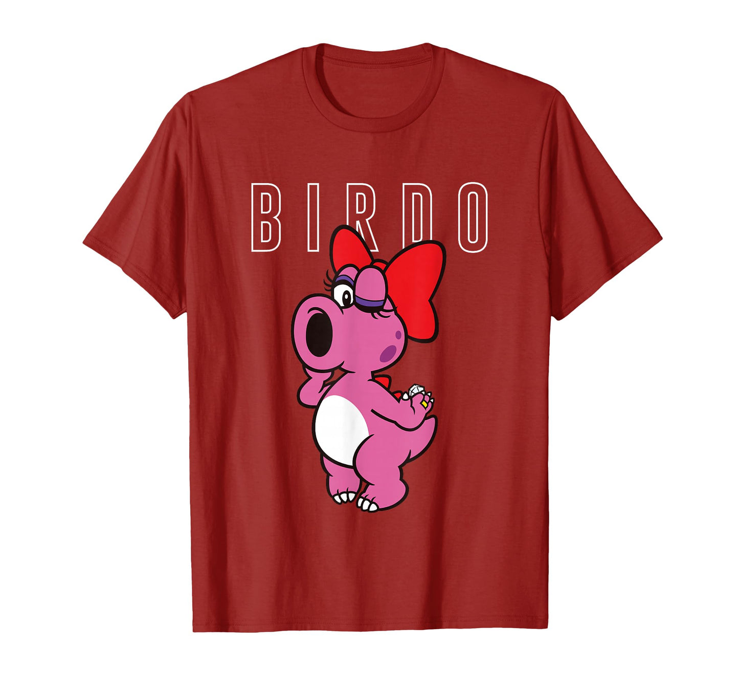 Super Mario Bros Birdo Big Pink Portrait Simple Text T-Shirt
