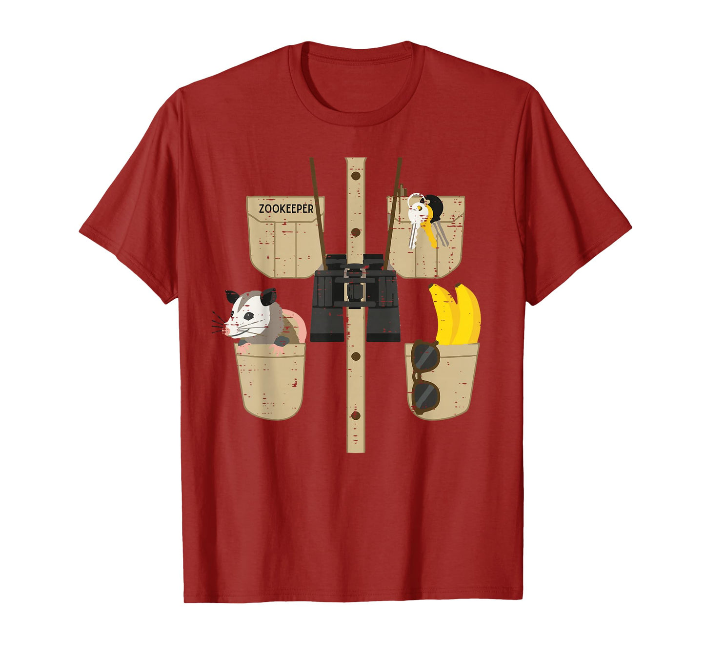 Halloween Zookeeper Possum Banana Costume Men Women Kids T-Shirt