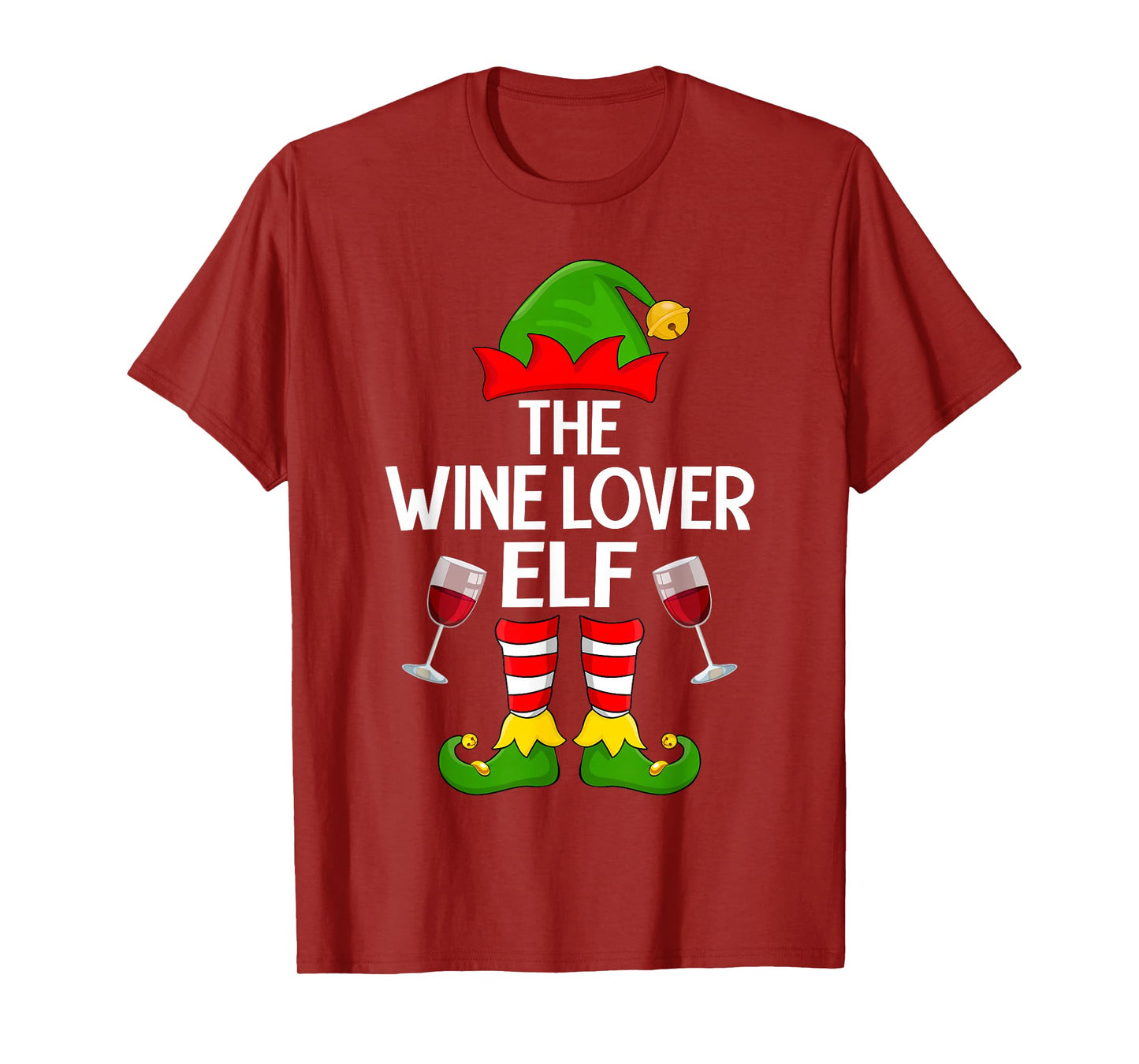 Wine Lover Elf Xmas Family Matching Elf Squad Christmas T-Shirt