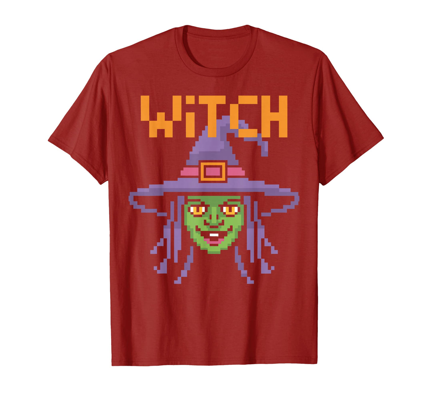 Witch – Retro Halloween Pixel Arcade Style T-Shirt