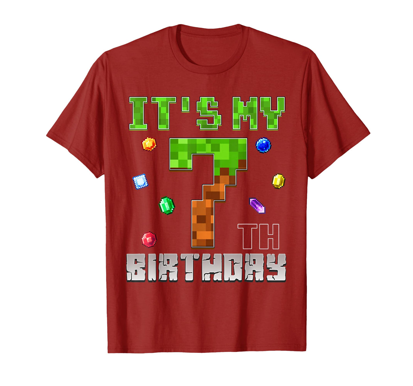 Birthday Boy Shirt It's My 7th Birthday Video Game Pixel T-Shirt