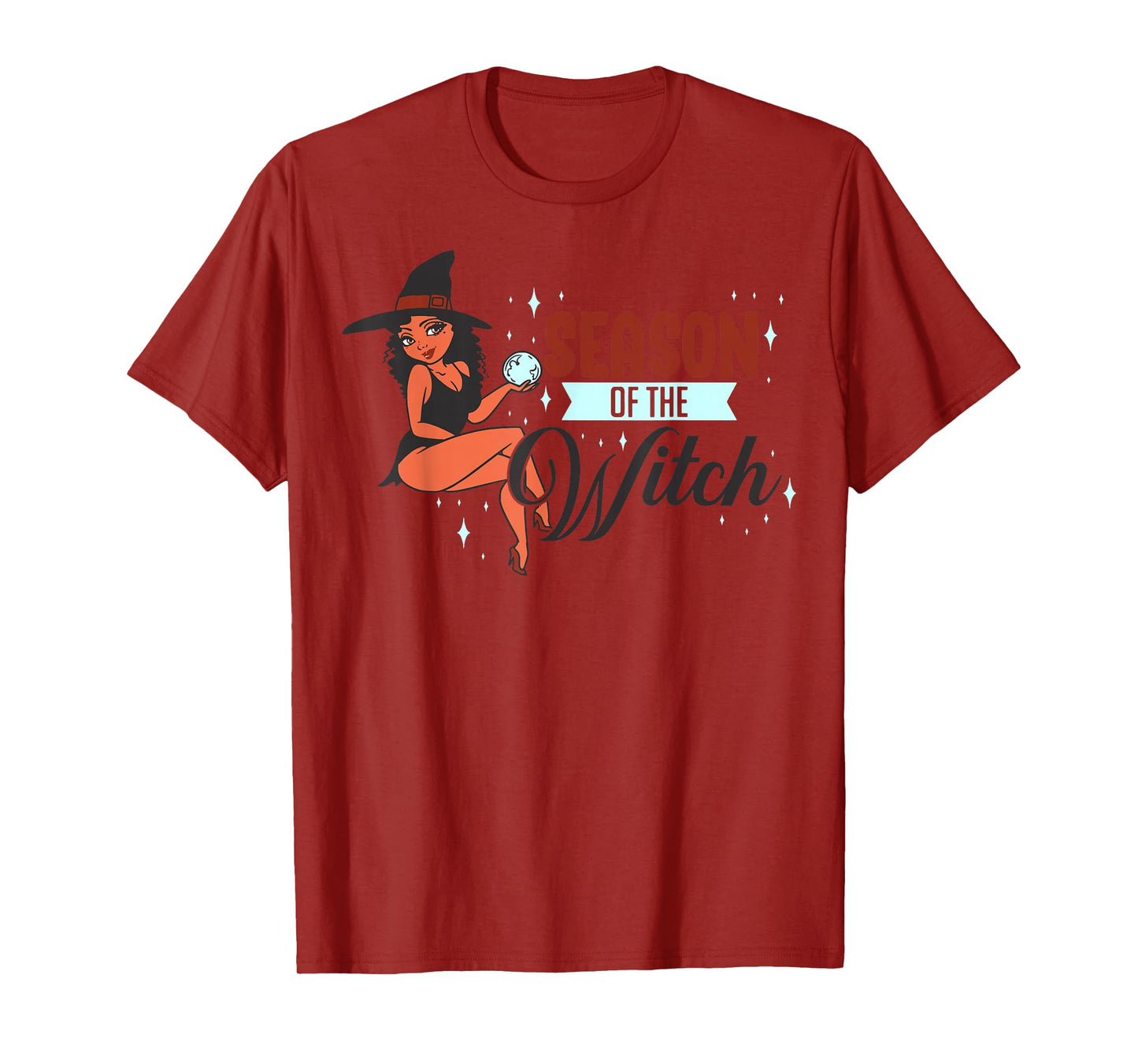 Funny Halloween Black Melanin Witch Season of The Witches T-Shirt