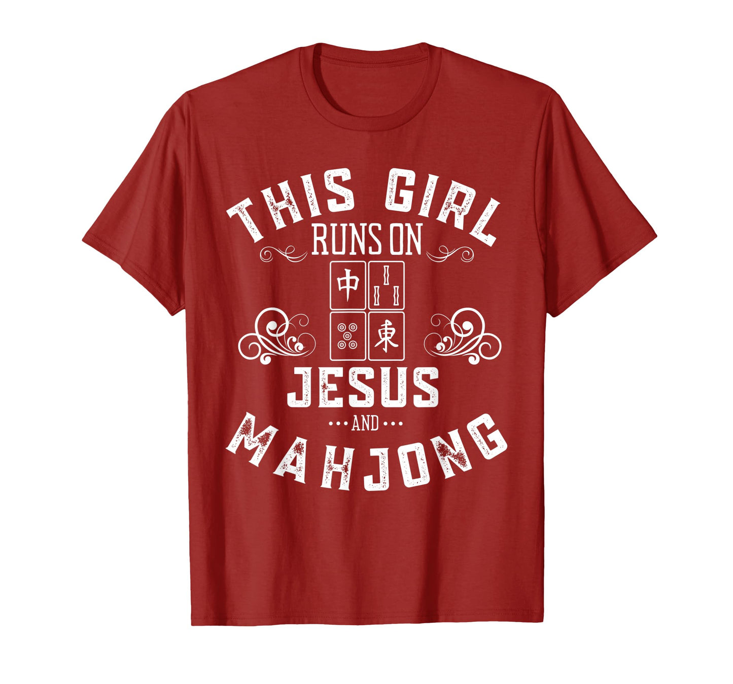 This Girl Runs On Jesus And Mahjong T-Shirt