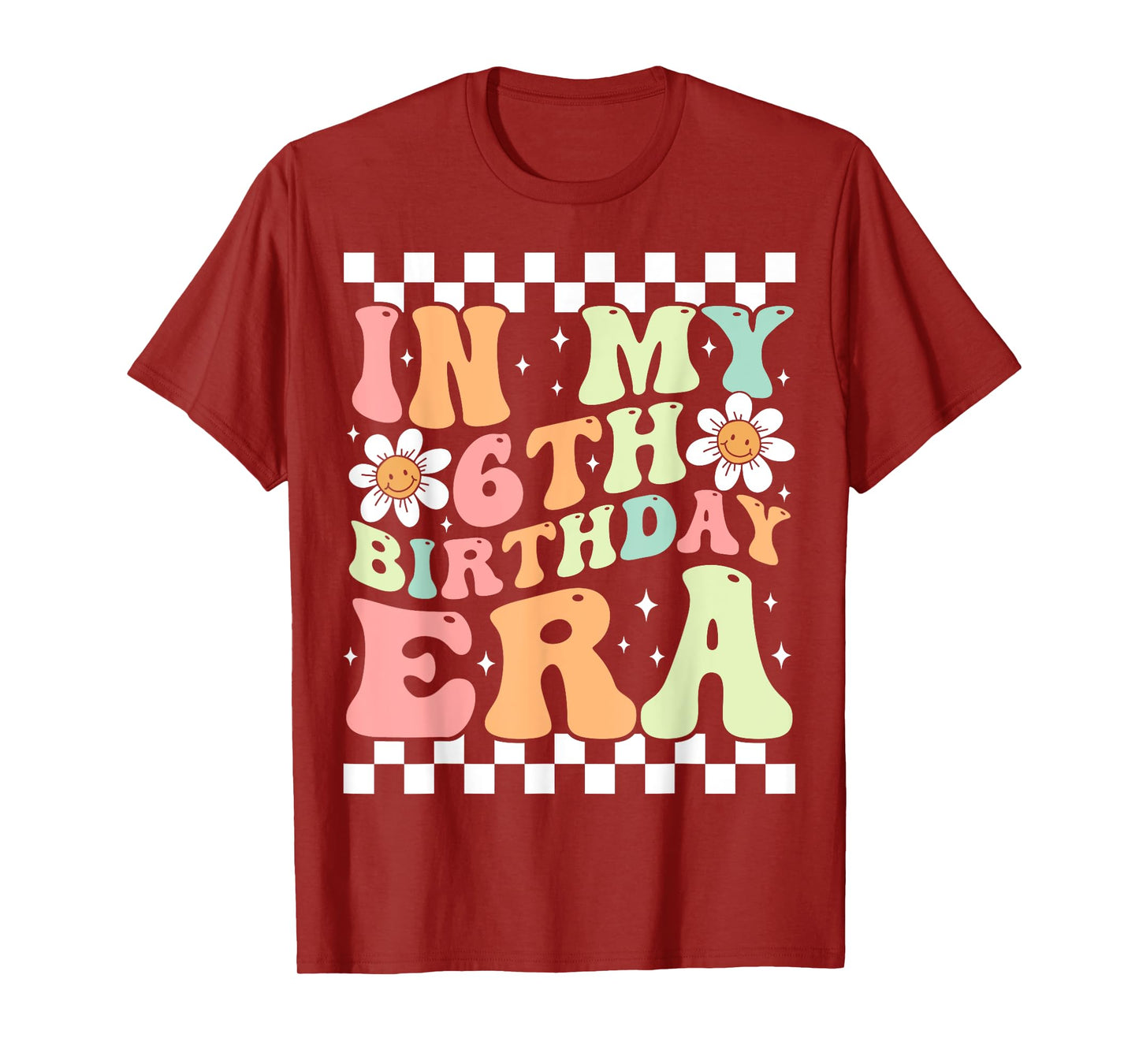 In My 6th Birthday Era Cute Daisy Groovy 6th Birthday Party T-Shirt