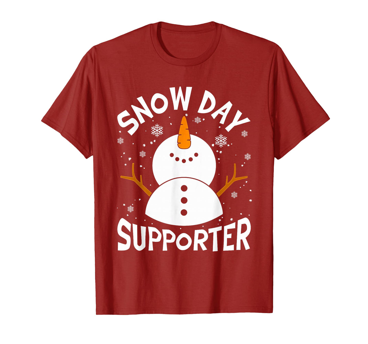 Snow Day Supporter Snowflake Funny Teacher Christmas Pajamas T-Shirt