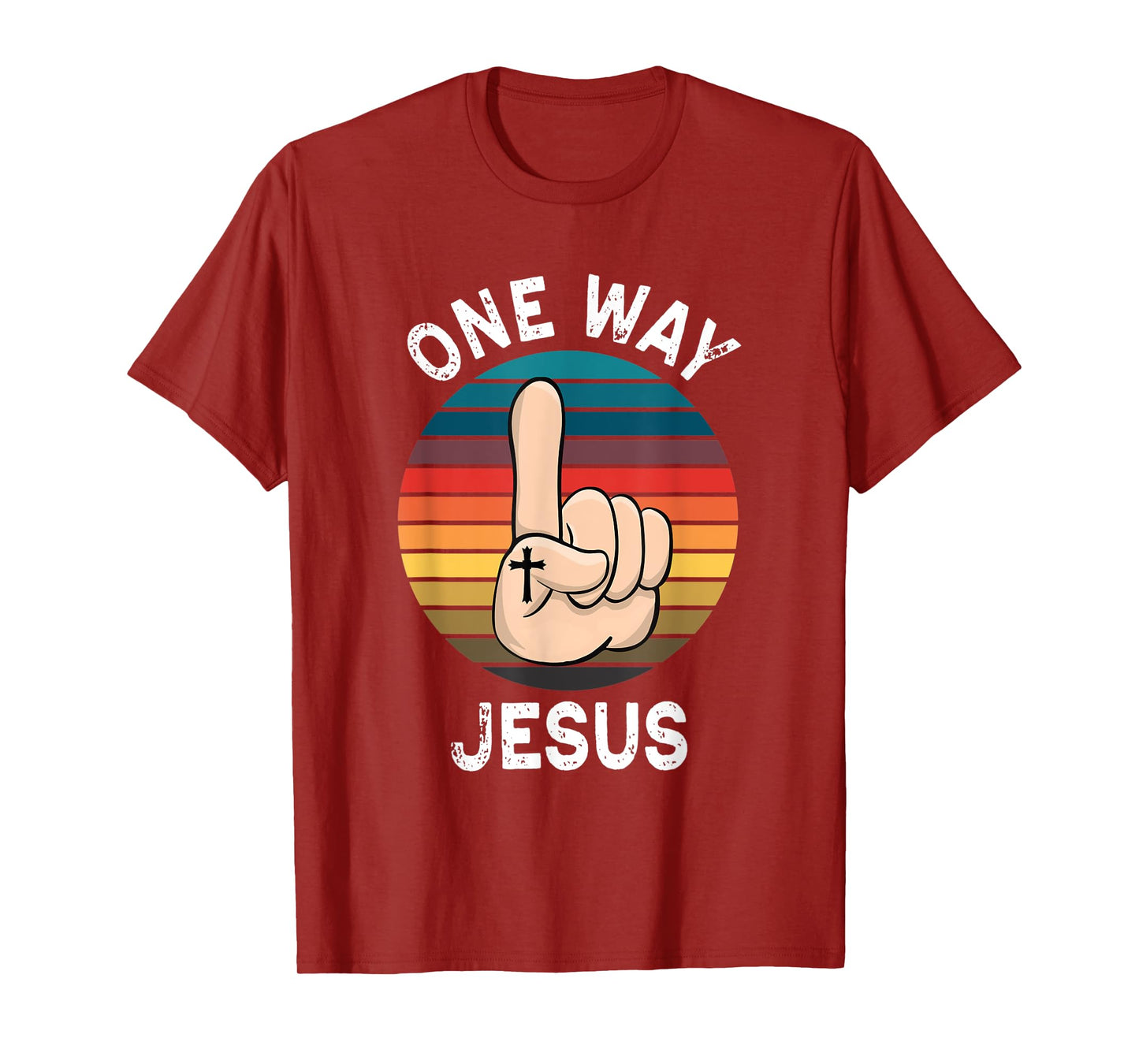 Vintage Finger Up People Christian Revolution One Way Jesus T-Shirt