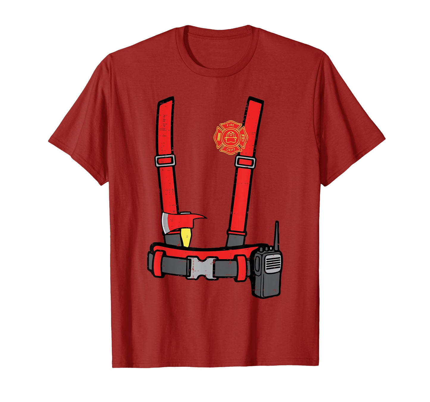 Halloween Firefighter Costume Fireman Costume Boys Kids Men T-Shirt