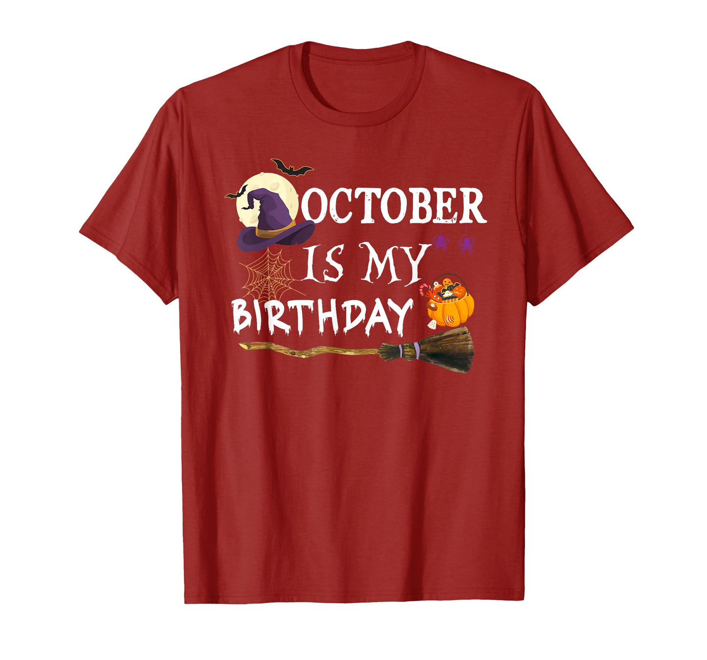 October is My Birthday Witch Pumpkin Spooky Season Halloween T-Shirt