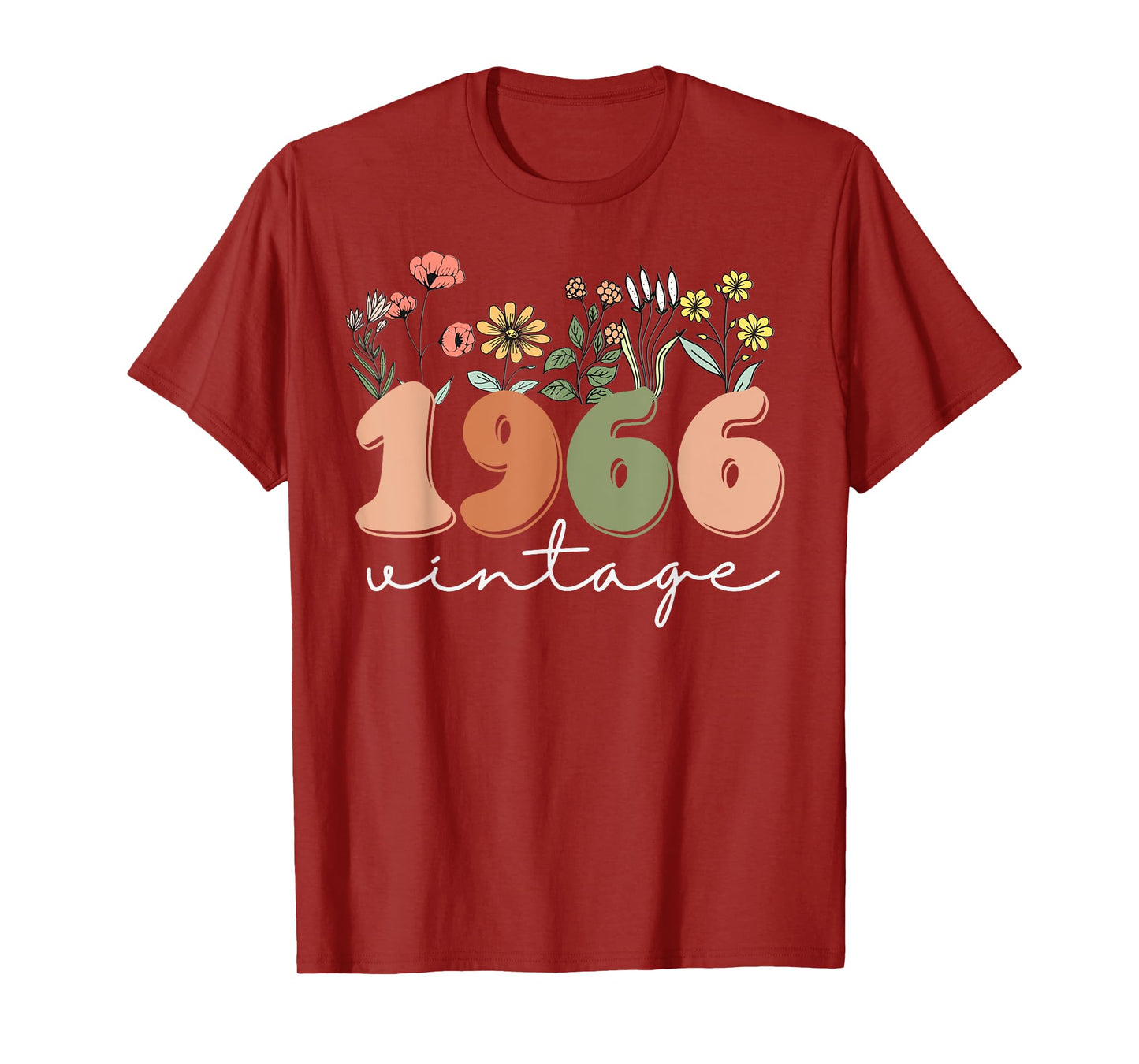 60 Years Old Vintage 1966 60th Birthday Tee Wildflower Women T-Shirt