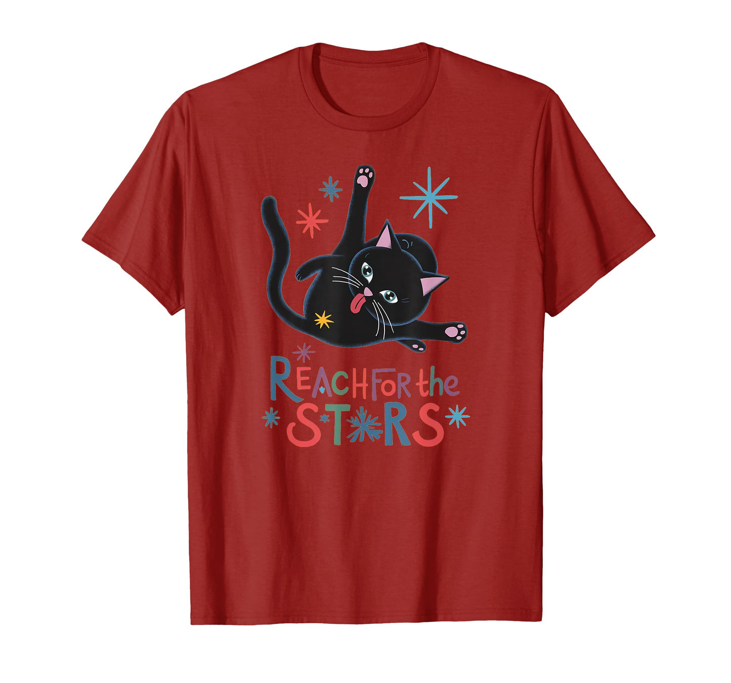Reach For The Stars - Funny Cute Cat Licking Butt Men Women T-Shirt