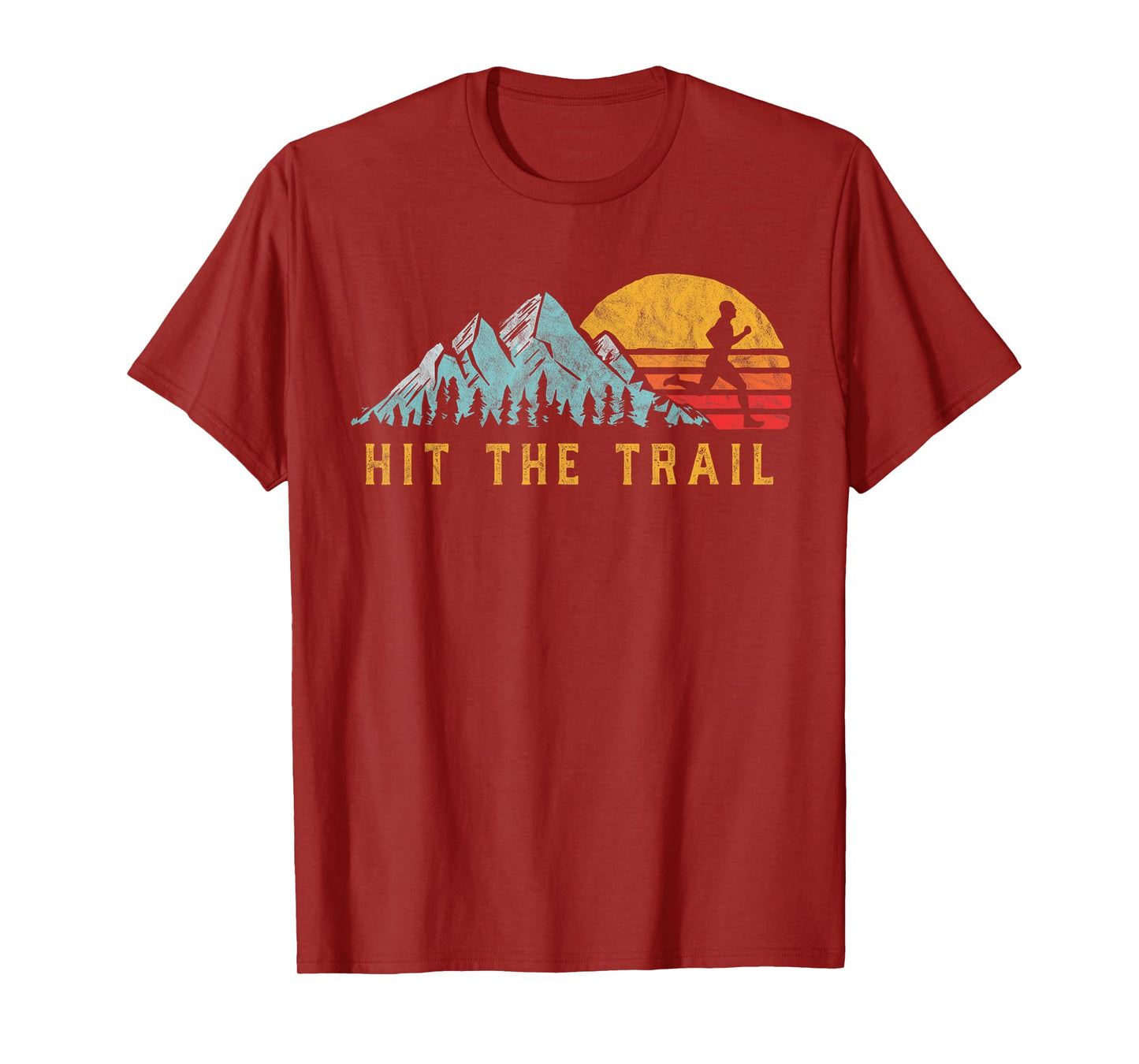 Hit the Trail, Runner - Retro Style Vintage Running Graphic T-Shirt