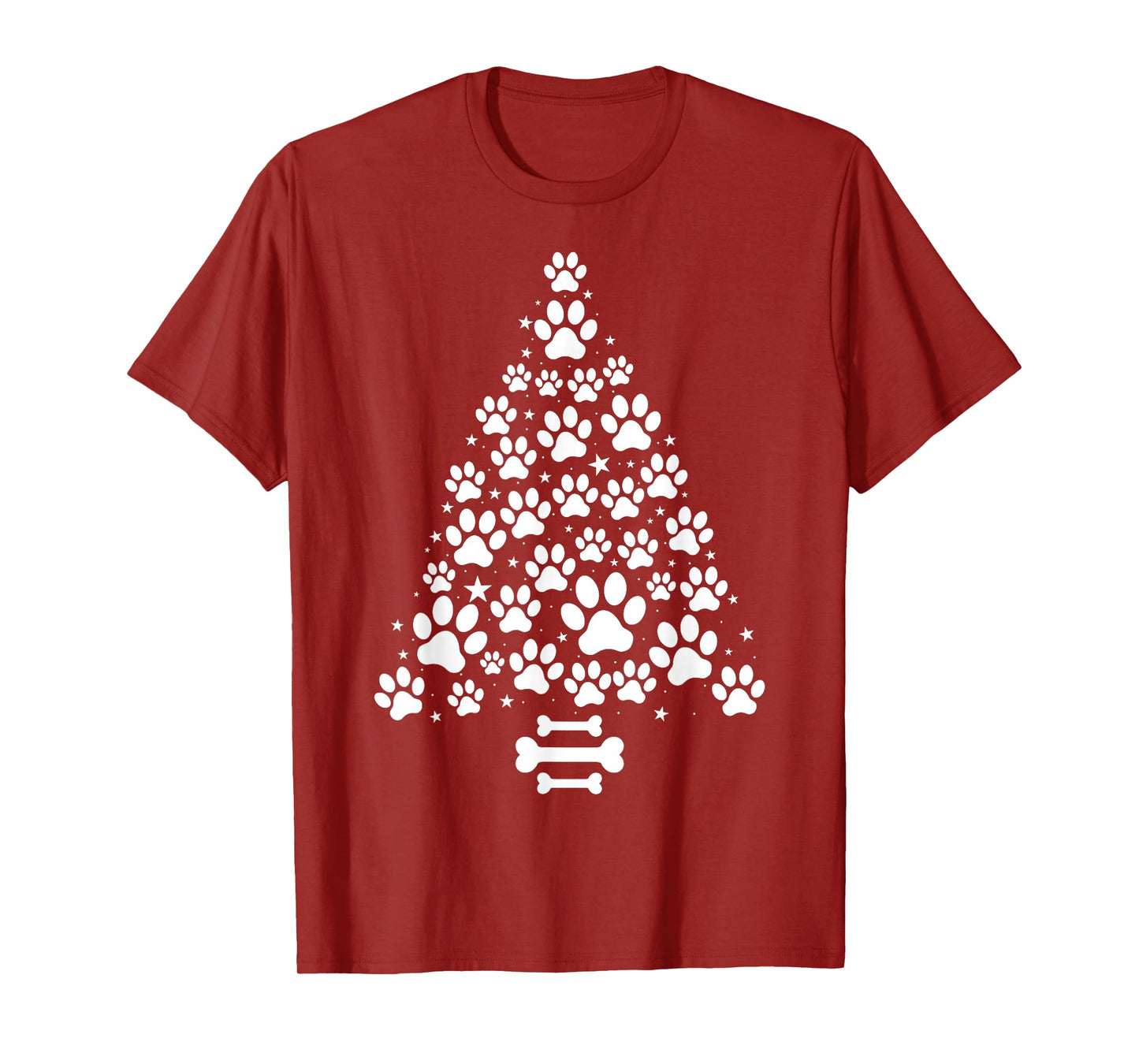 Cat Dog Paw Christmas Tree Pajamas Puppy Dog Cat Lover Xmas T-Shirt