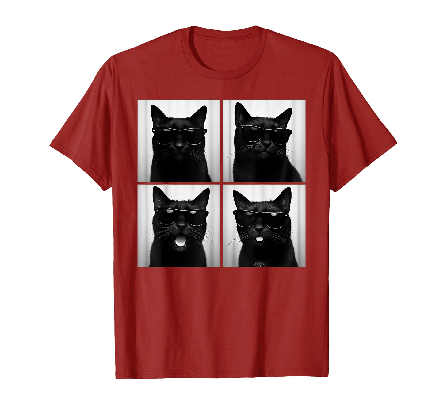 Funny Black Cat Lover Cute Photo Booth T-Shirt