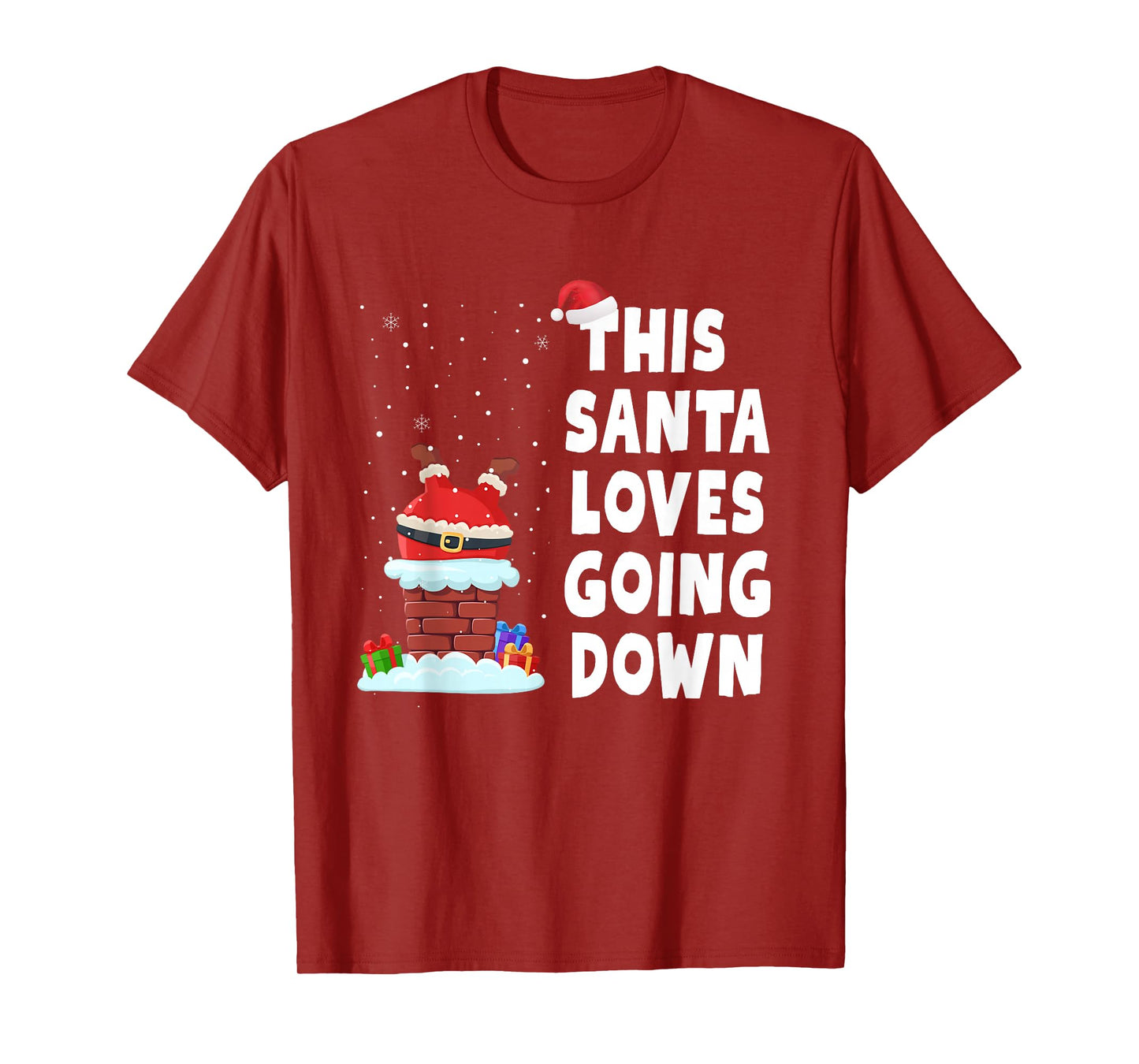 This Santa Loves Going Down Naughty Christmas Adult Humor T-Shirt