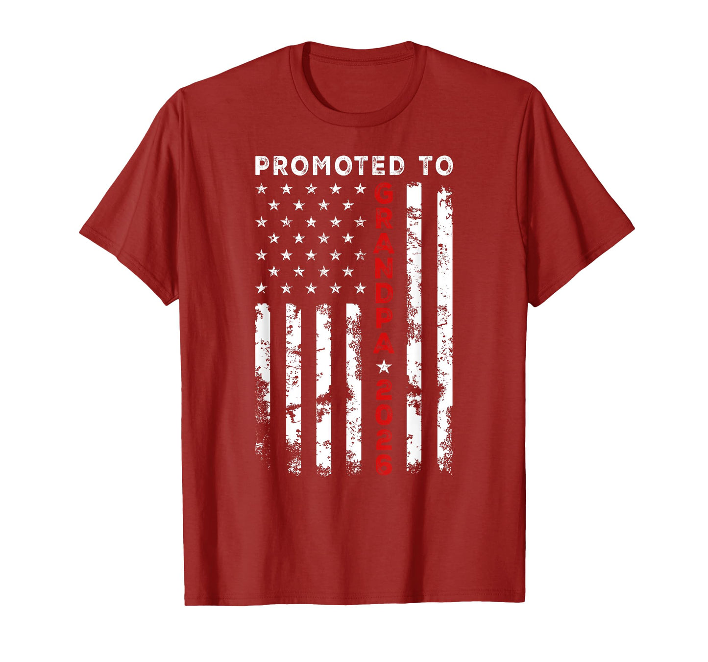 Vintage USA American Flag Promoted To Grandpa Again est 2026 Men T-Shirt