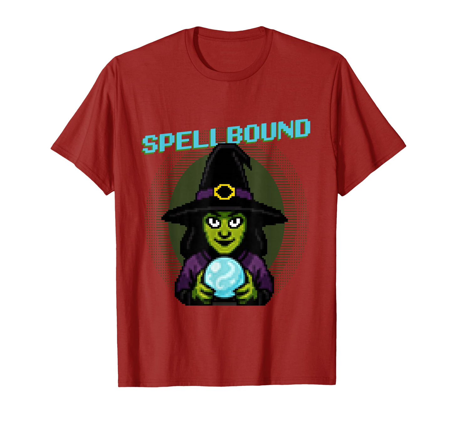 Spellbound Funny Pixel Art Witch Halloween T-Shirt