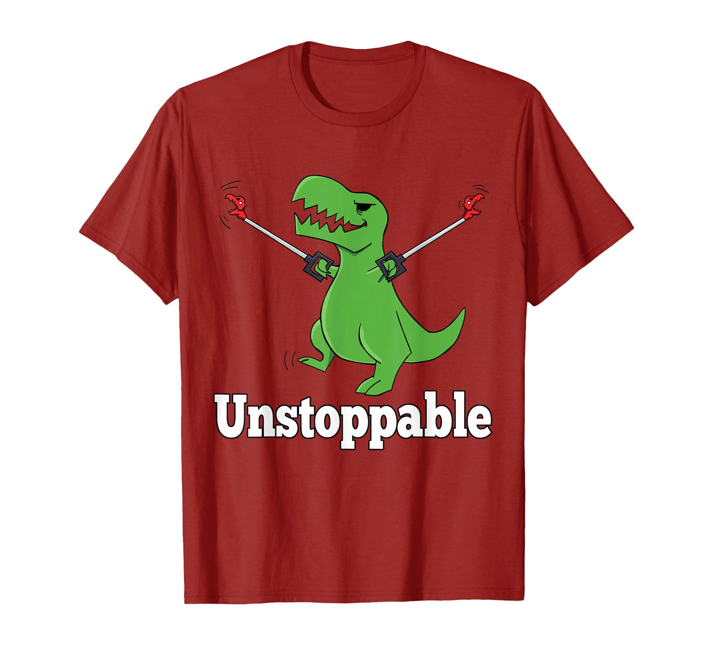 Miftees T-Rex Tees Unstoppable T-Rex T-Shirt - Black, Unisex-Adult, Unisex-Kids, Short Sleeve, T-Shirt, S, US, Cotton, Polyester