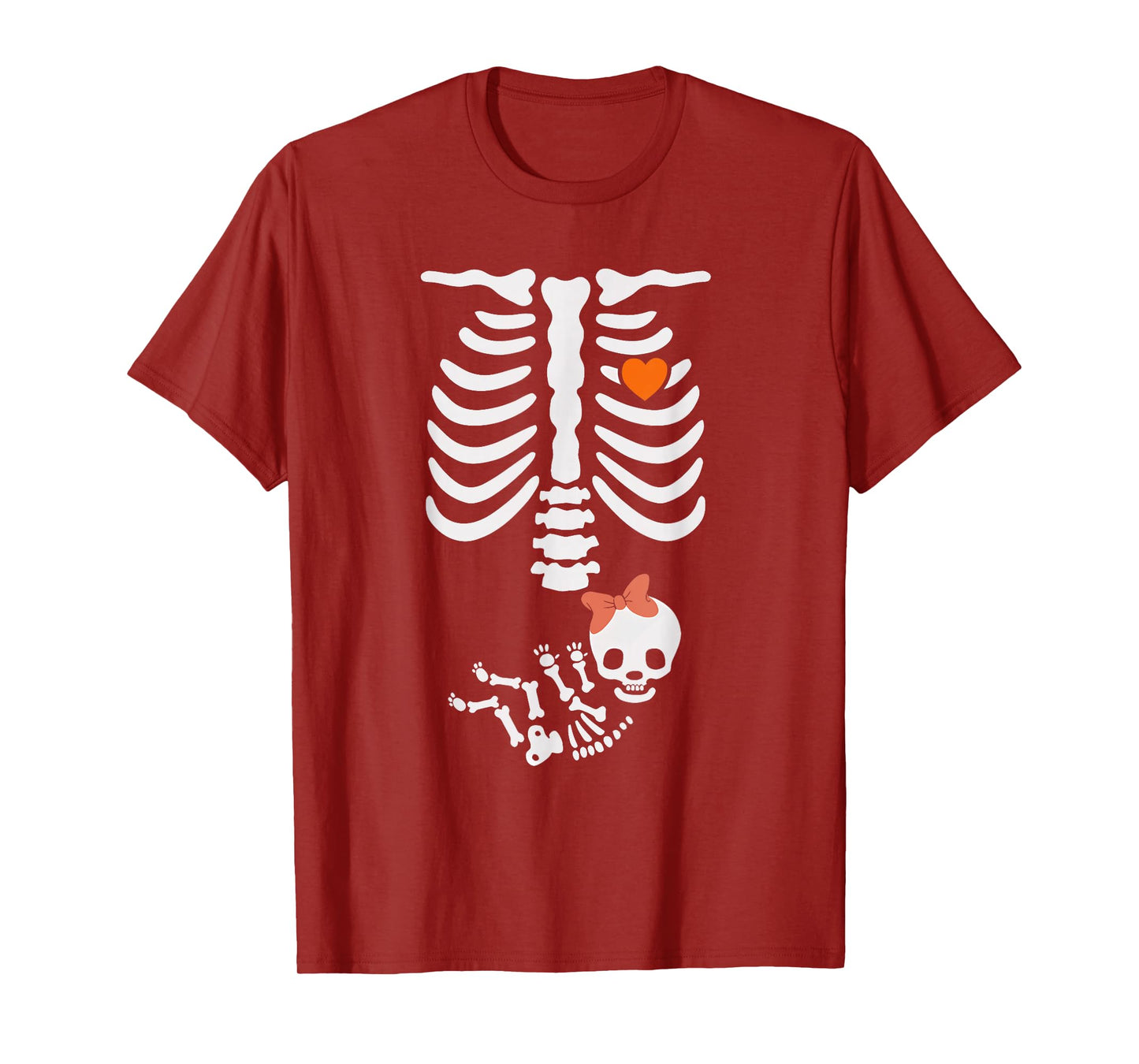 Halloween Skeleton Rib Cage Heart Costume Men Women Kids T-Shirt
