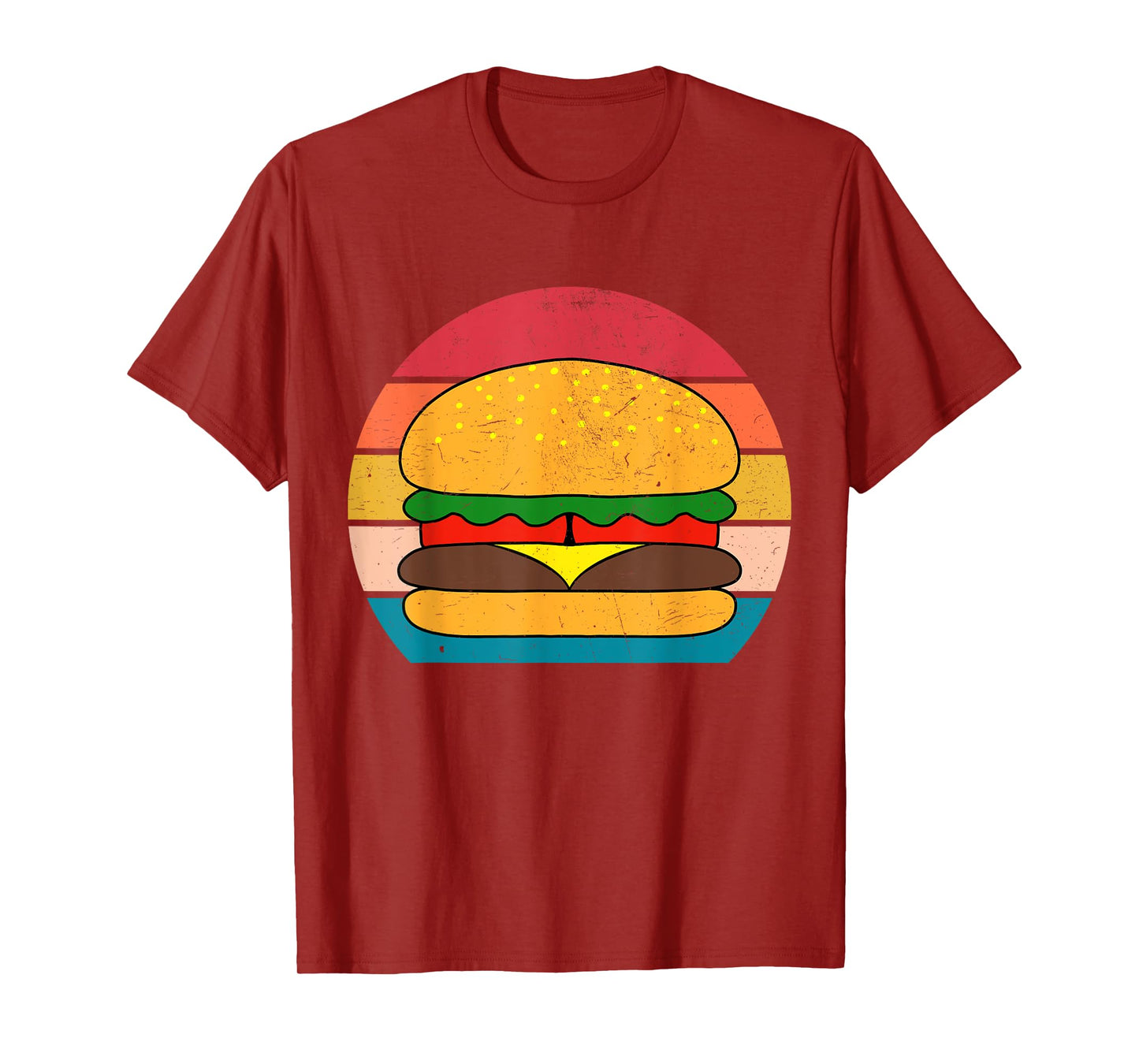 Retro Vintage Cheeseburger Hamburger Art for Kids Men Women T-Shirt