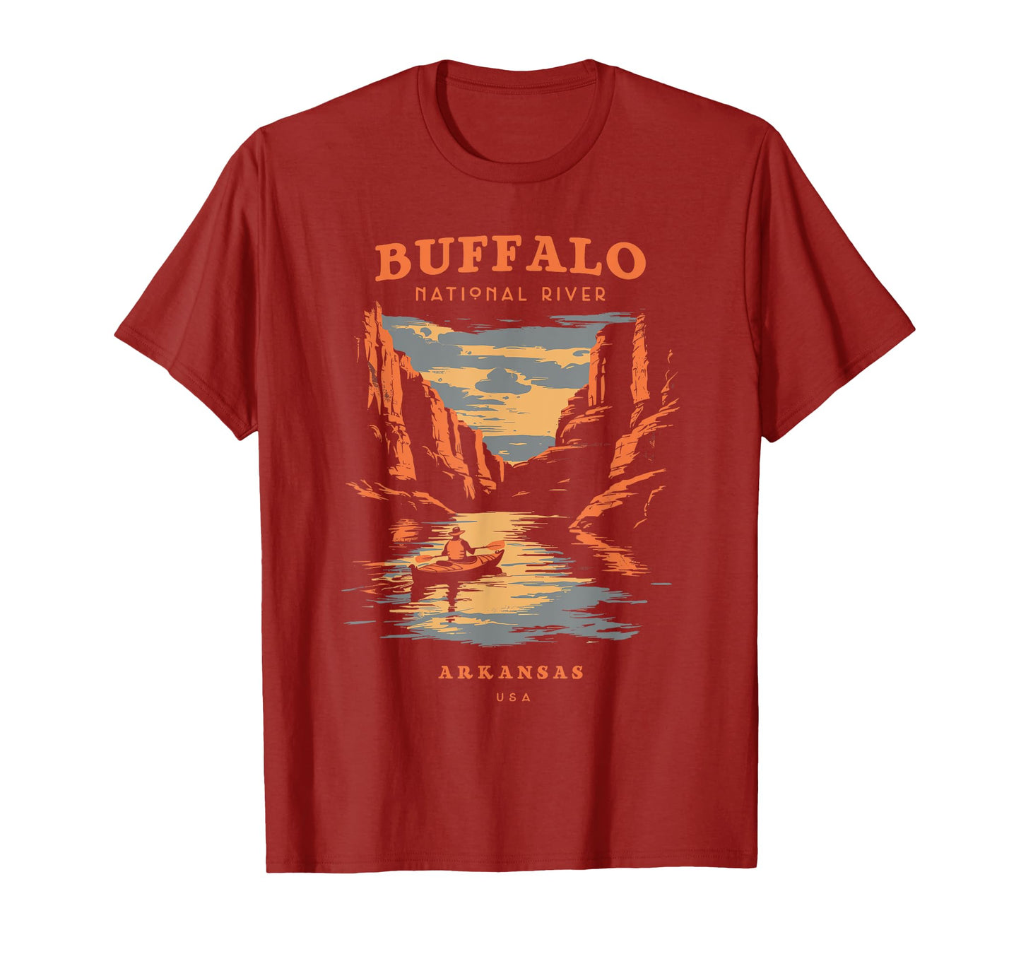 Buffalo National River Arkansas Retro Vintage T-Shirt