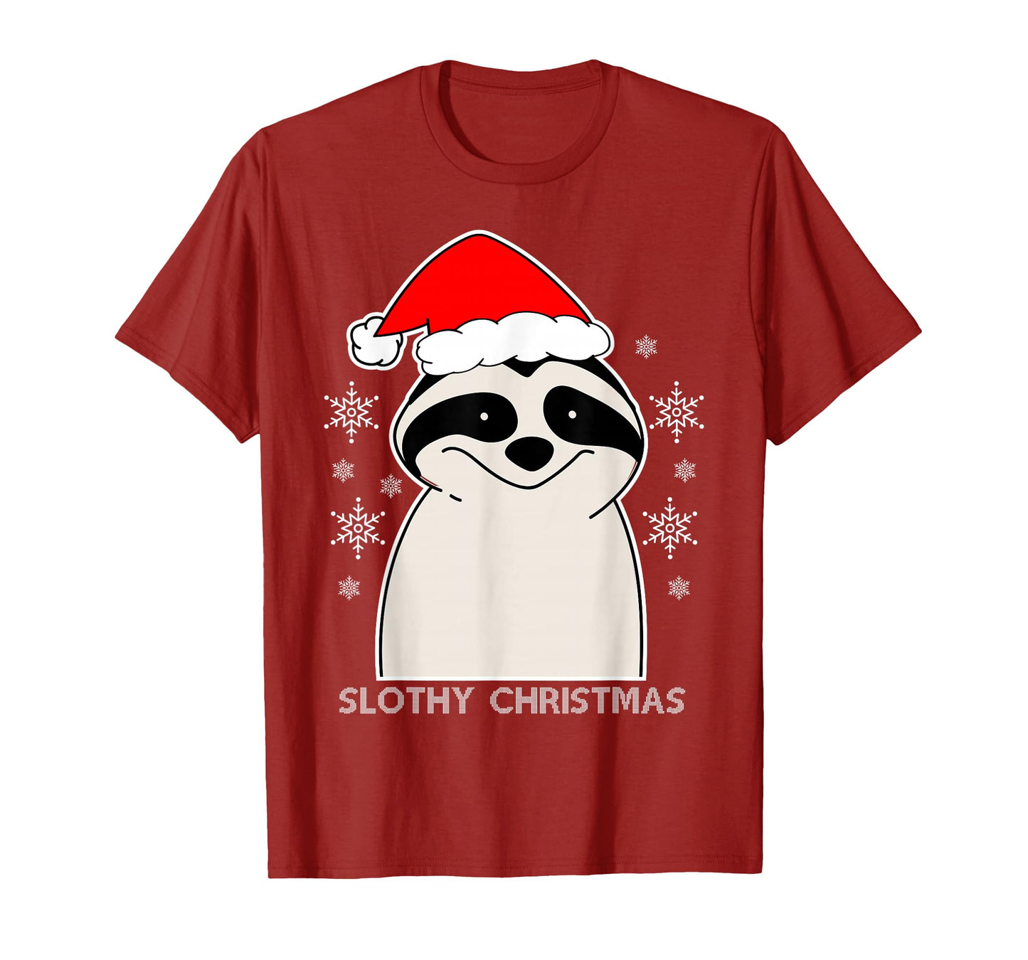 Slothy Christmas Santa Hat Sloth Spirit Animal Xmas Costume T-Shirt