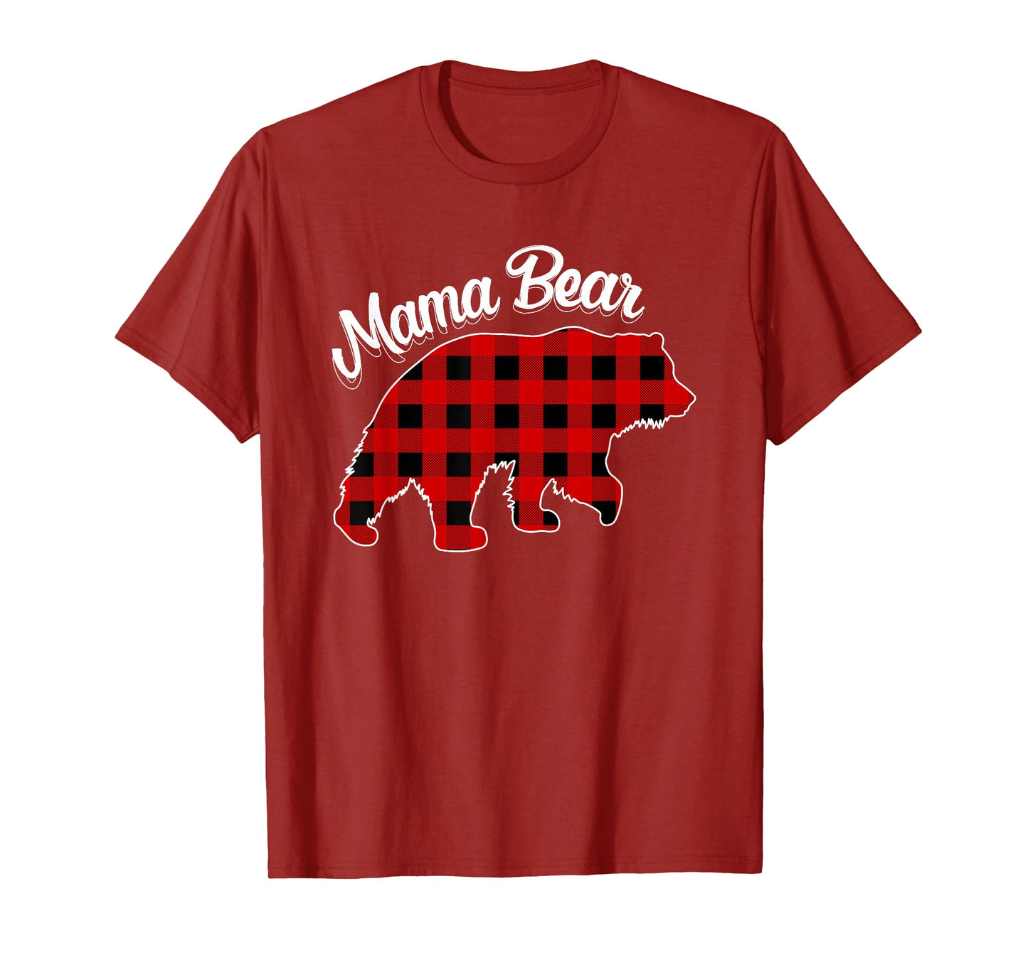 Matching Family Buffalo Plaid Mama Bear Christmas Pajamas T-Shirt
