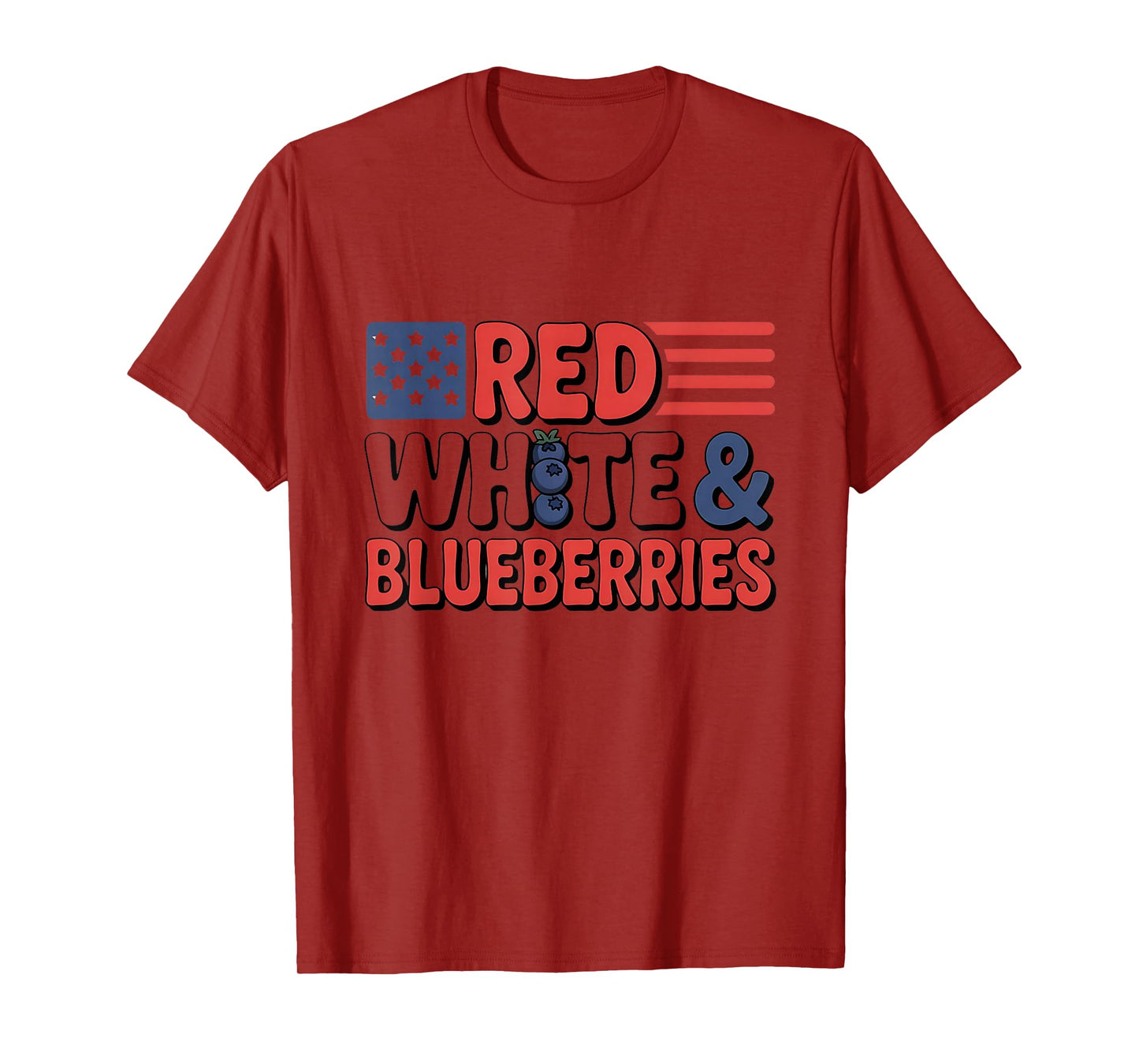 Red White & Blueberries Retro Patriotic Independence Day T-Shirt