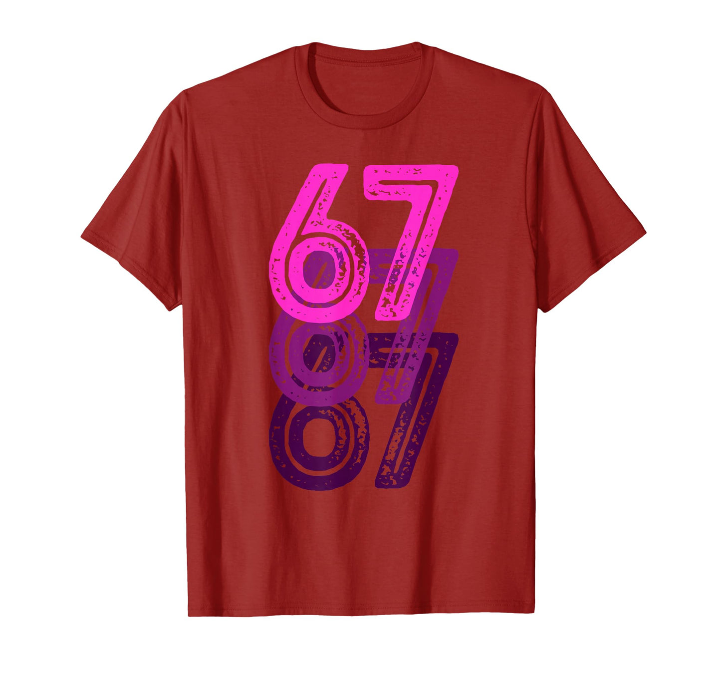 Number 67 Pink Best Classic College Style Birthday Funny T-Shirt