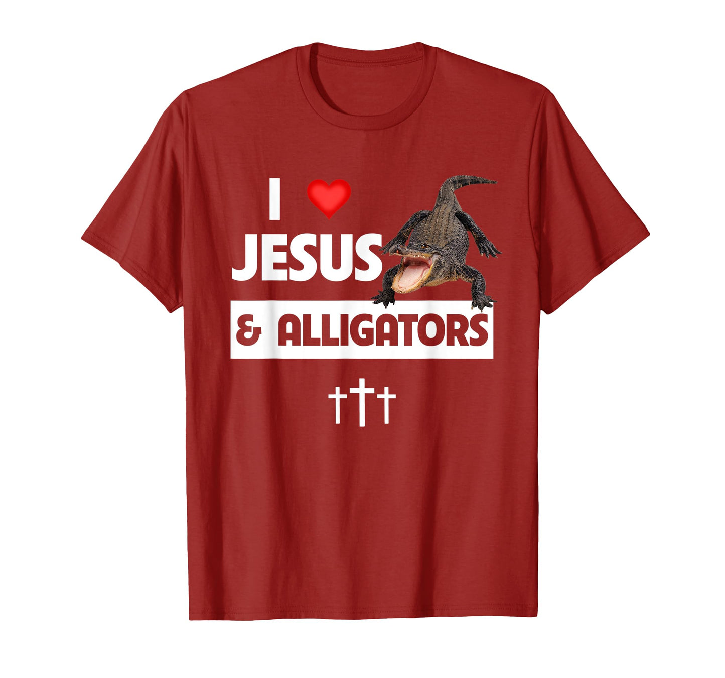 I Love Jesus and Alligators Reptile Christian Sunday Church T-Shirt