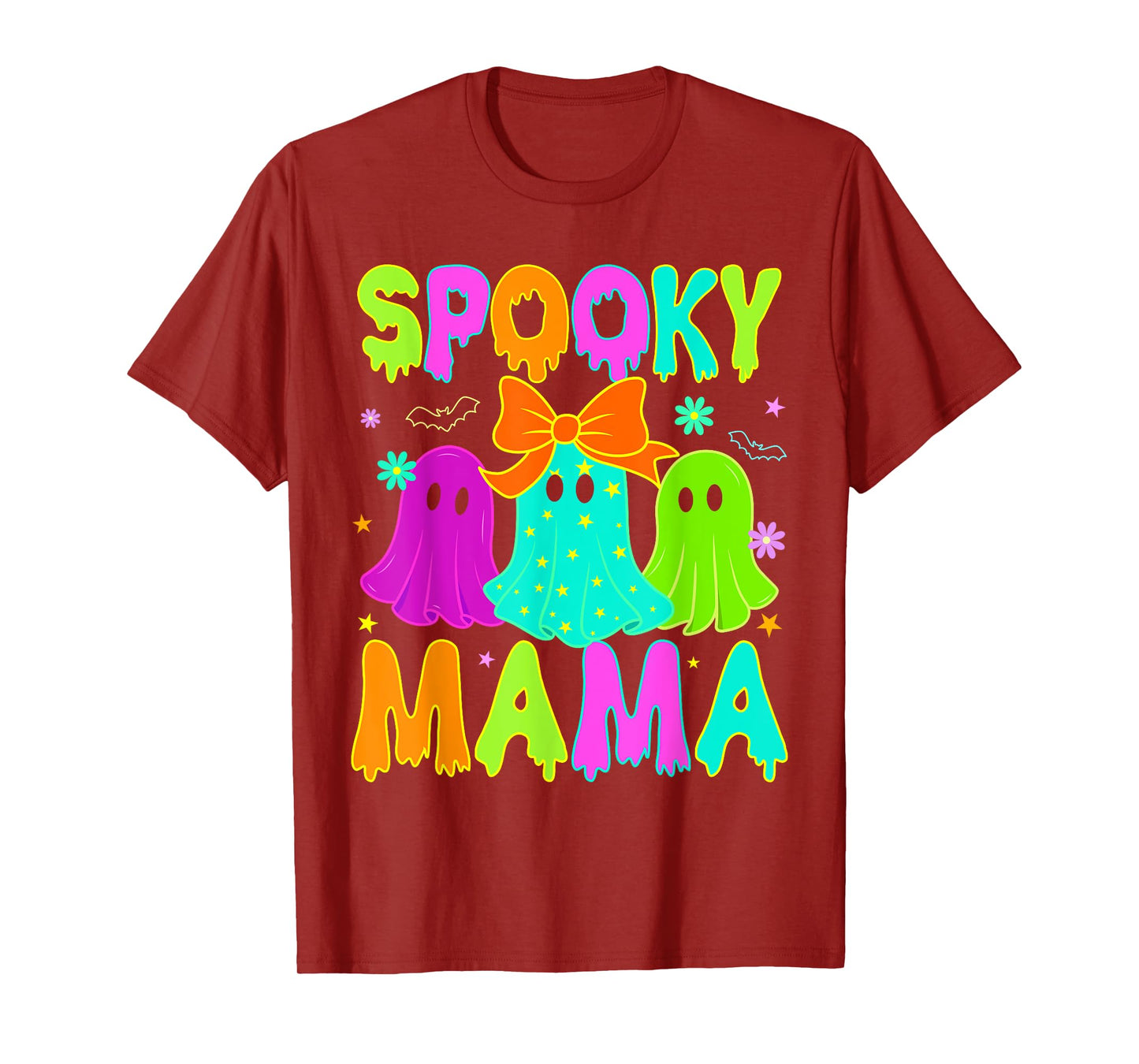 Spooky Mama Ghost Glow in Halloween Night Spooky Mom Mother T-Shirt