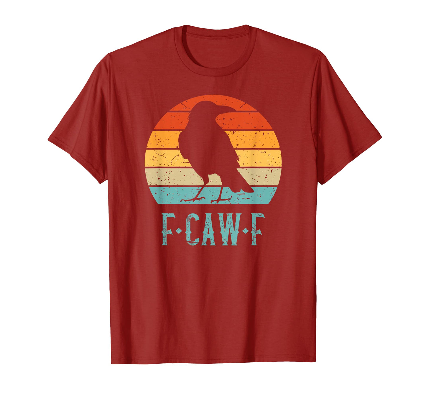 F-Caw-F Black Crow Black Bird Retro Sunset Vintage F-Caw-F T-Shirt