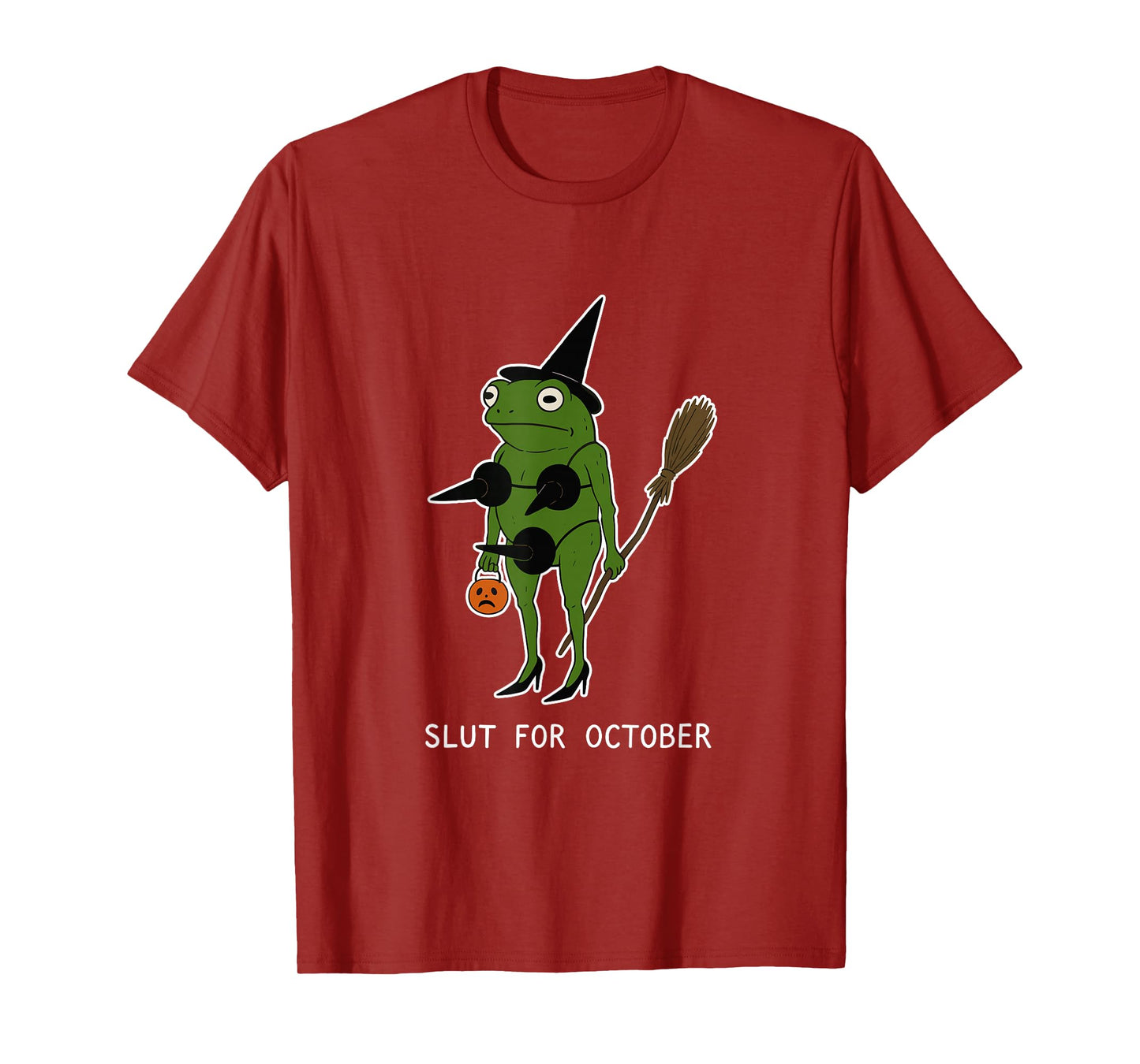 Slut for October Halloween Frog Wizard Frog Witch Frog Meme T-Shirt