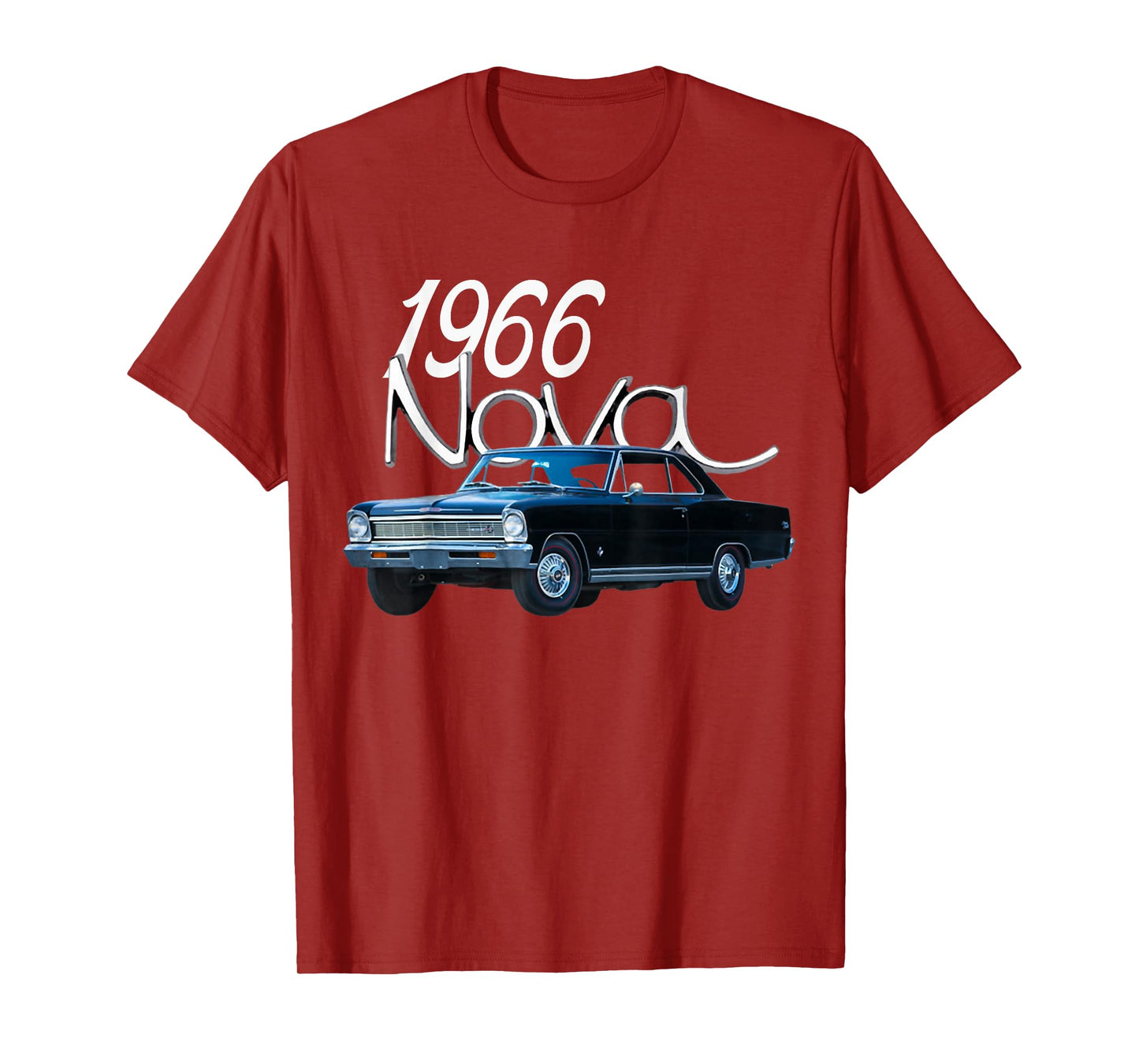 1966 66 Chevys Nova Classic Car Old School Muscle Blue Car T-Shirt