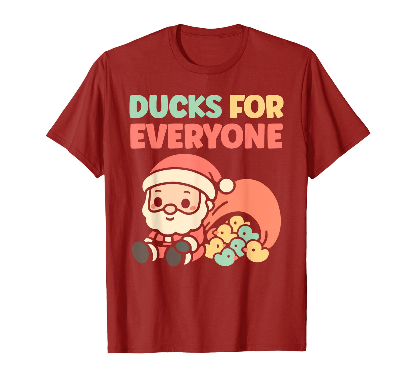 Ducks for Everyone, Kawaii Duck Lover, Cute Santa Claus T-Shirt