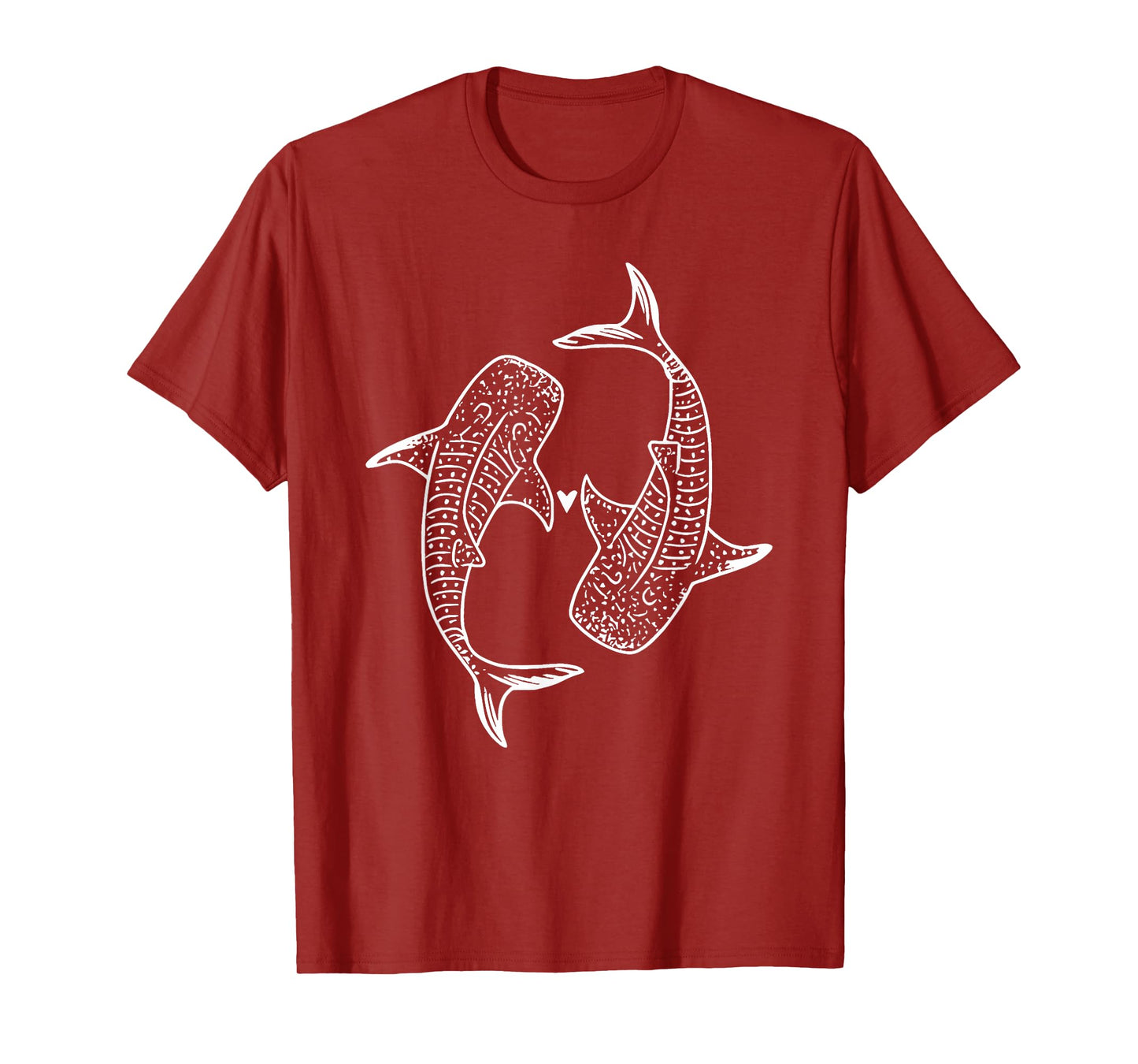 Retro Tribal Whale Sharks Heart Lover Ocean Wildlife Nature T-Shirt