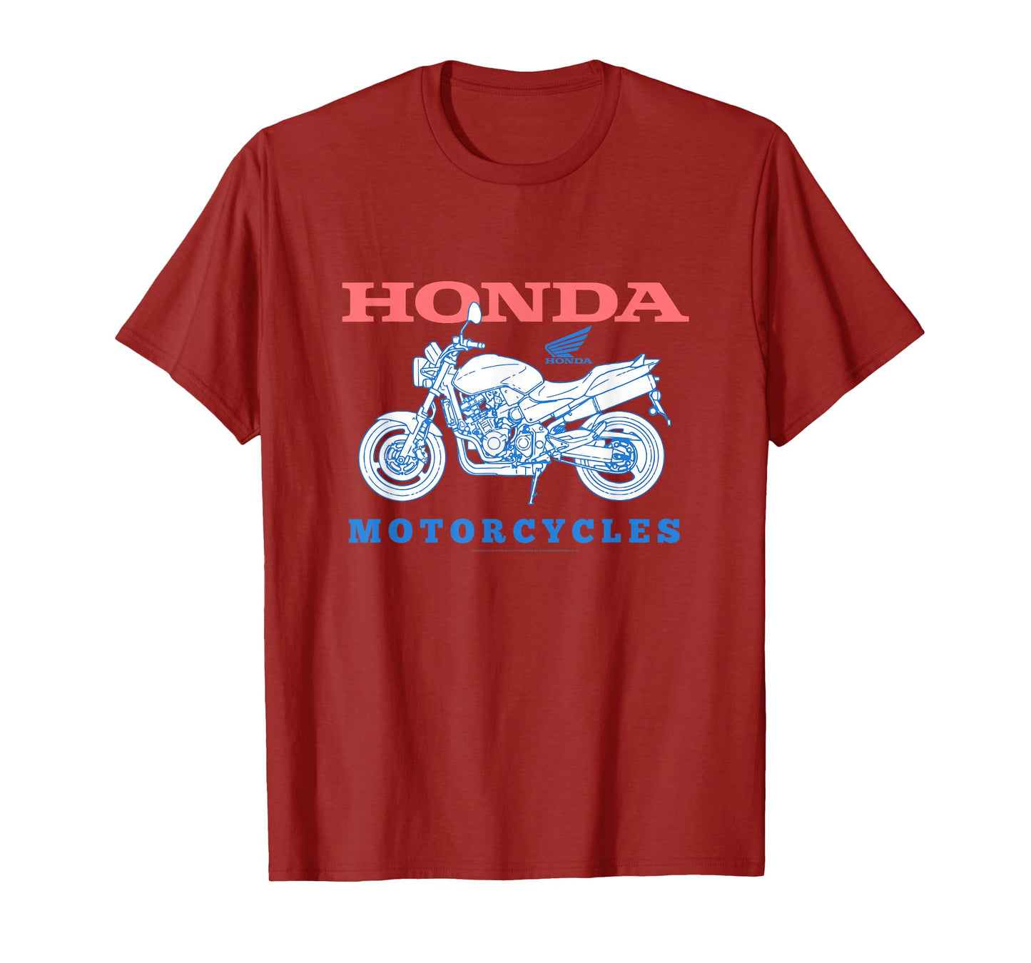 Honda Powersports Vintage Red White & Blue Motorcycle T-Shirt