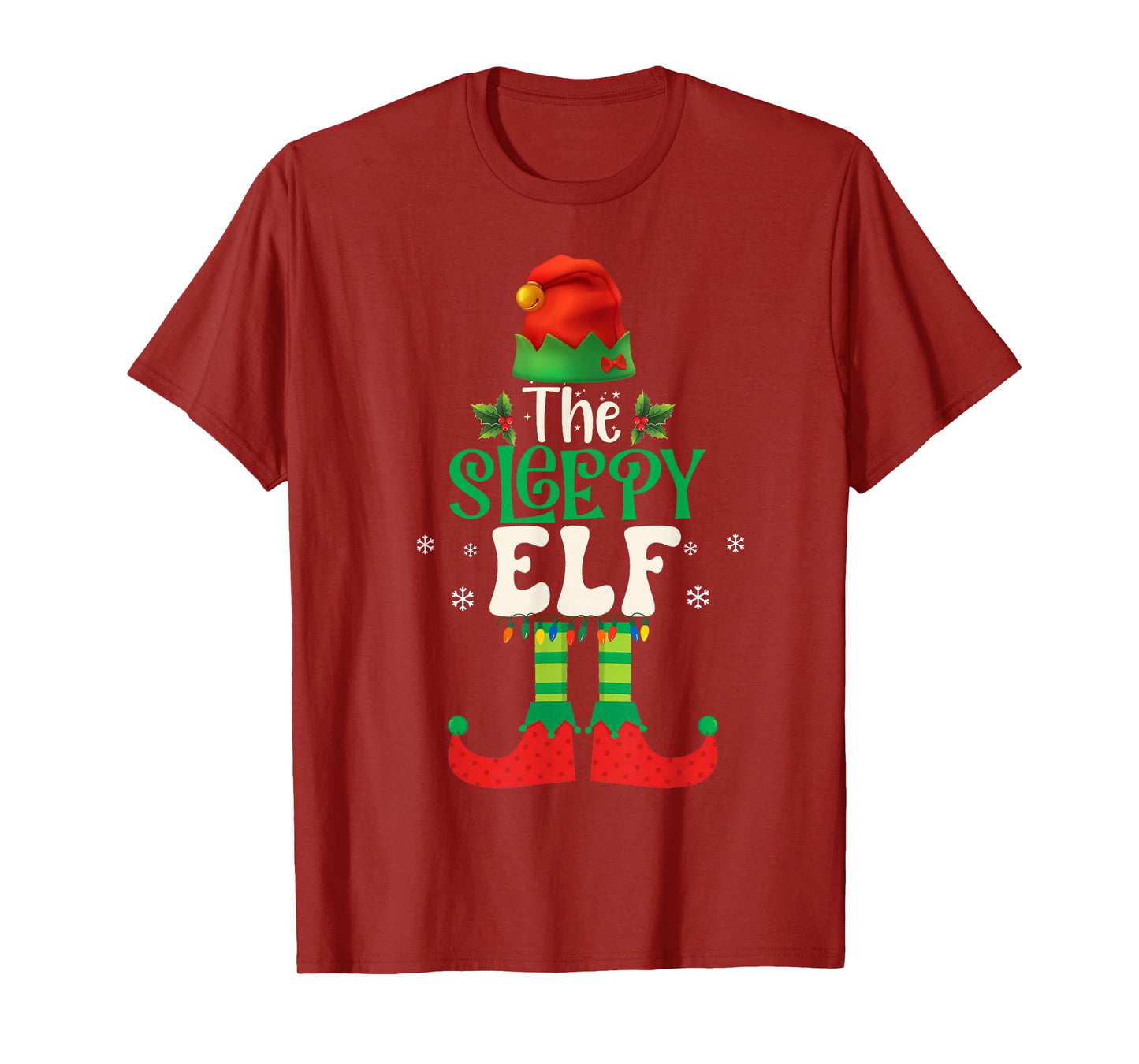Funny The Sleepy Elf Group Matching Family Christmas 2025 T-Shirt