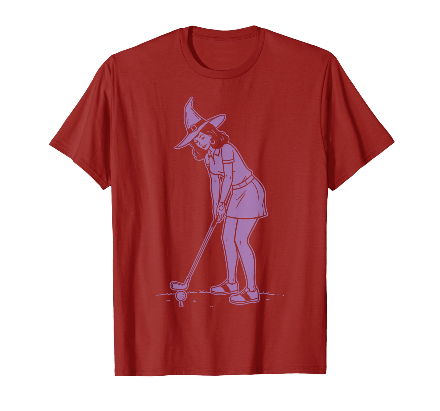 Cute Halloween Golf Golfing Pin-up Witch Golfer Woman T-Shirt