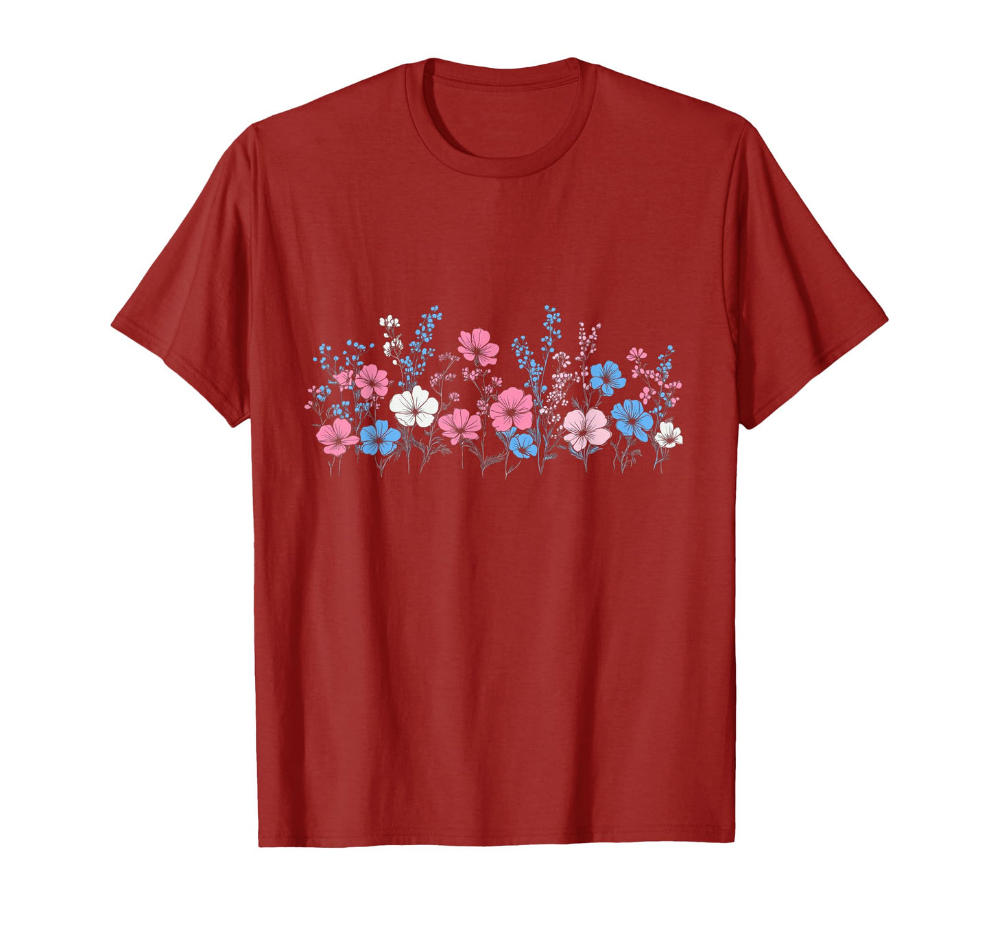 Transgender Flag Wildflower Trans Pride Floral Wild Flower T-Shirt