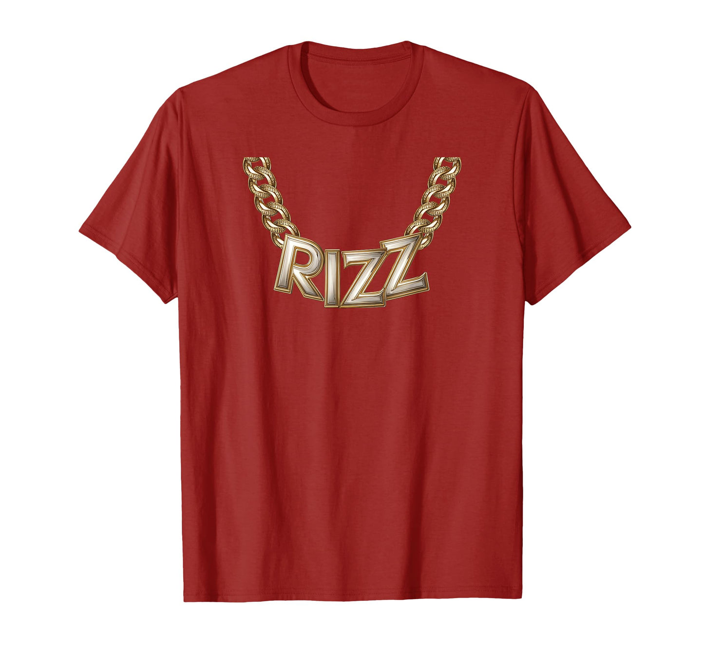 Kid Boy Slang Gold Chain Rizz Necklace Costume T-Shirt