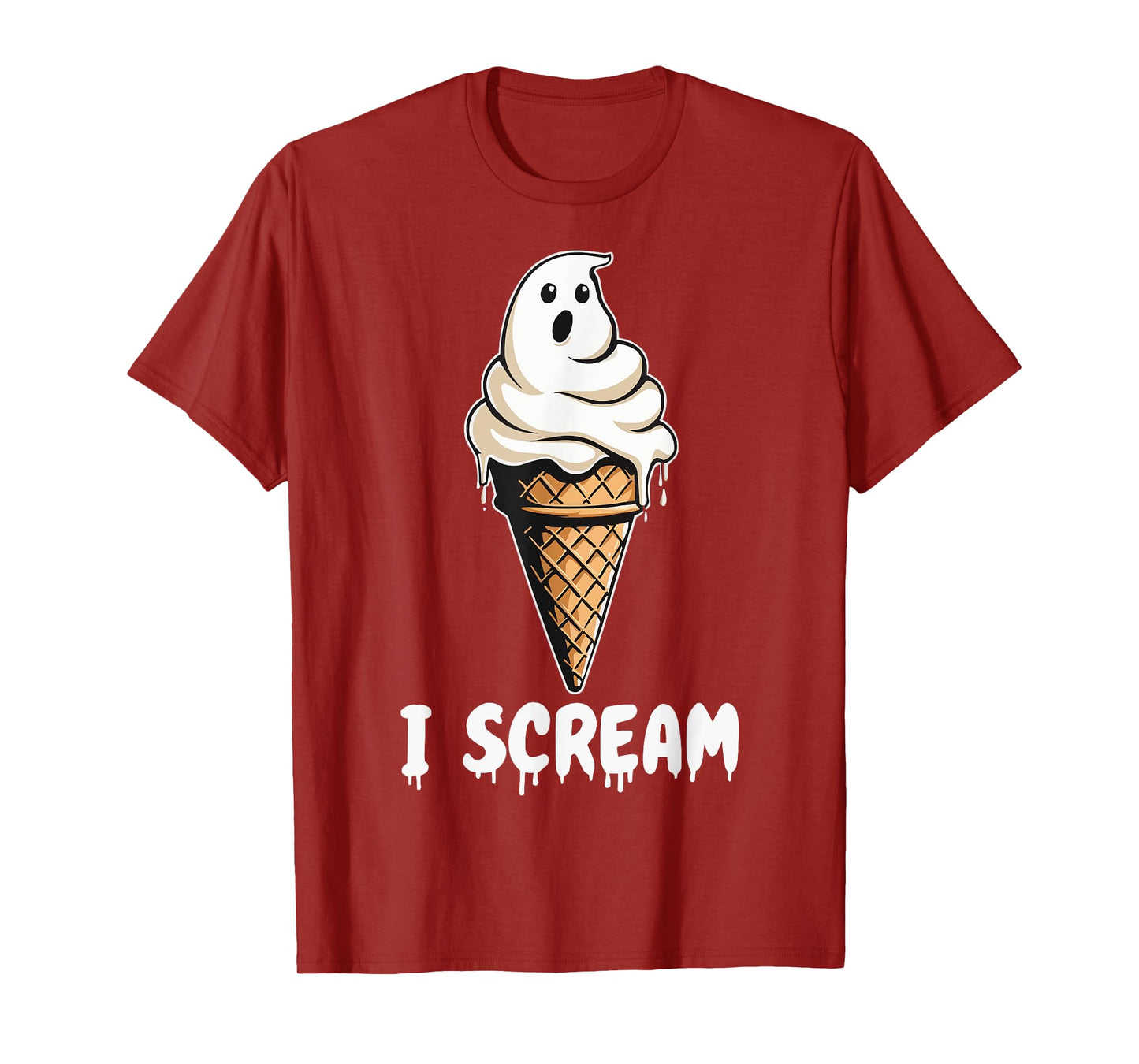 Funny Cute Ice Cream Ghost I Scream Halloween Party Costume T-Shirt