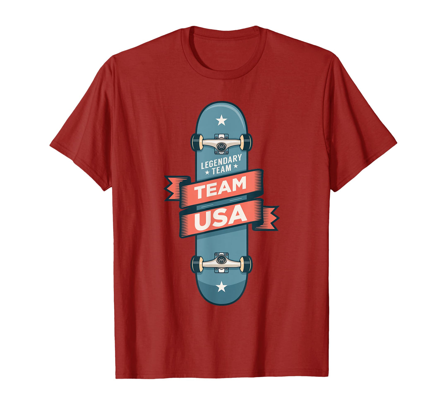 Skateboarding USA Support the Team Shirt USA Flag Skateboard T-Shirt