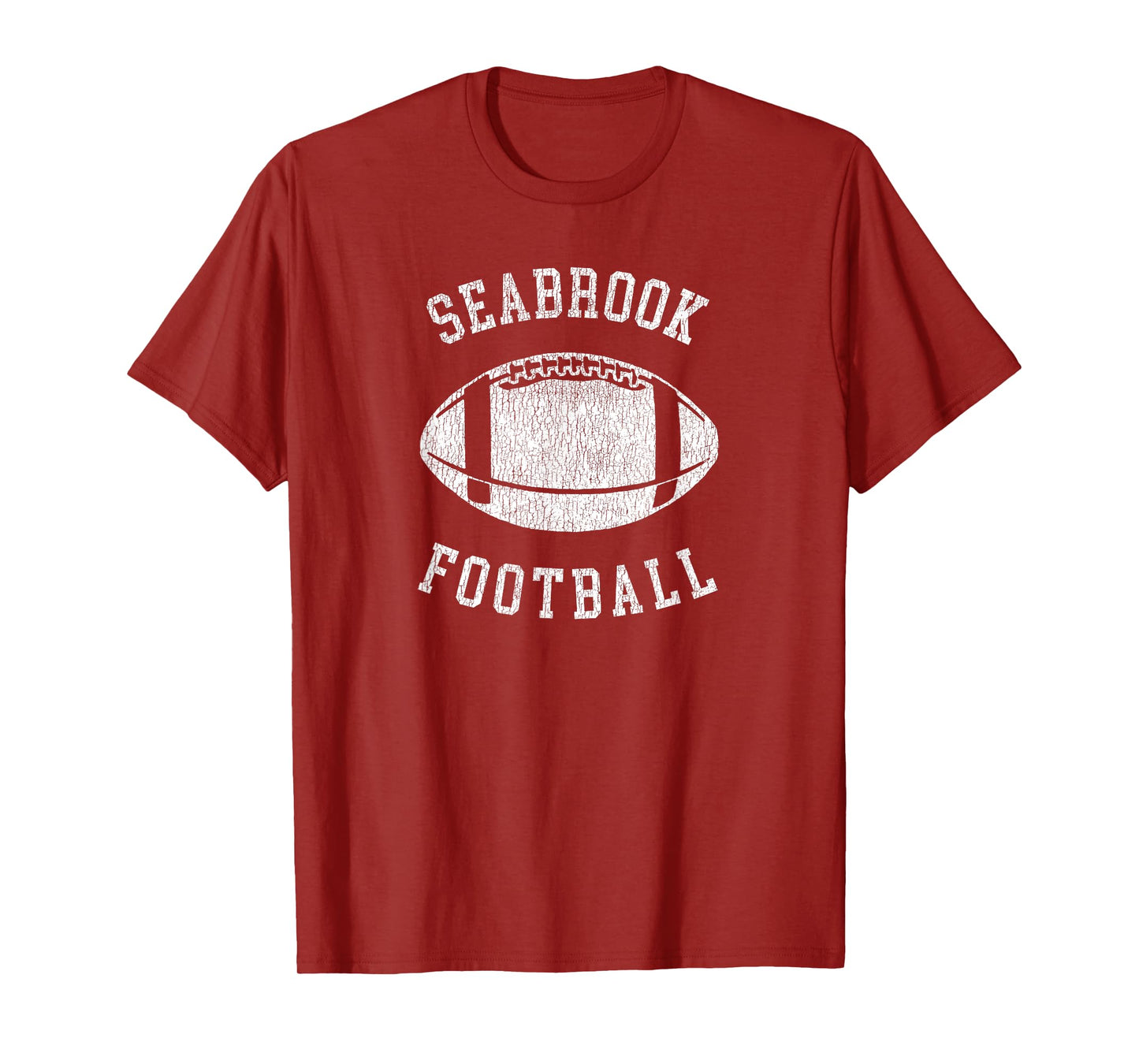 Seabrook Football Distressed Vintage 80's Throwback Classic T-Shirt