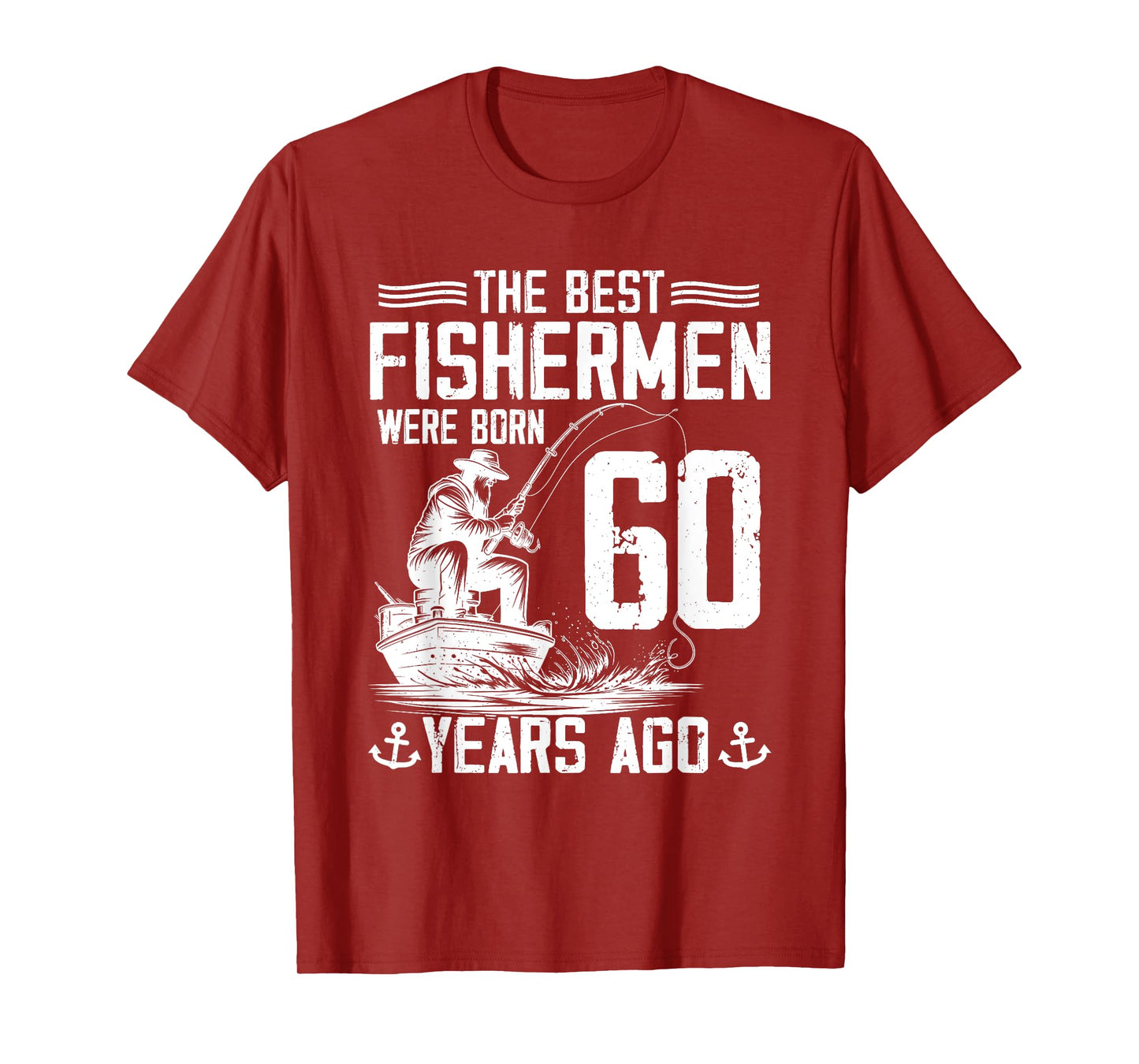60 Year Old Gift Men Fisherman 60 Birthday Fishing 60th BDay T-Shirt