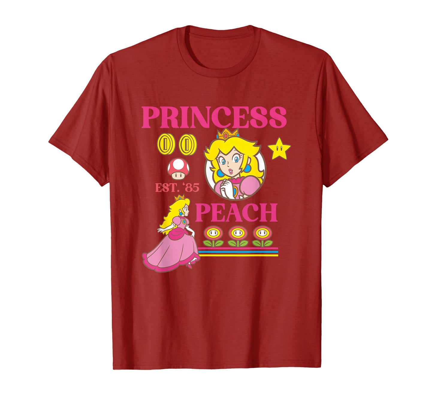 Super Mario Bros Fire Flower Princess Peach Power Up T-Shirt