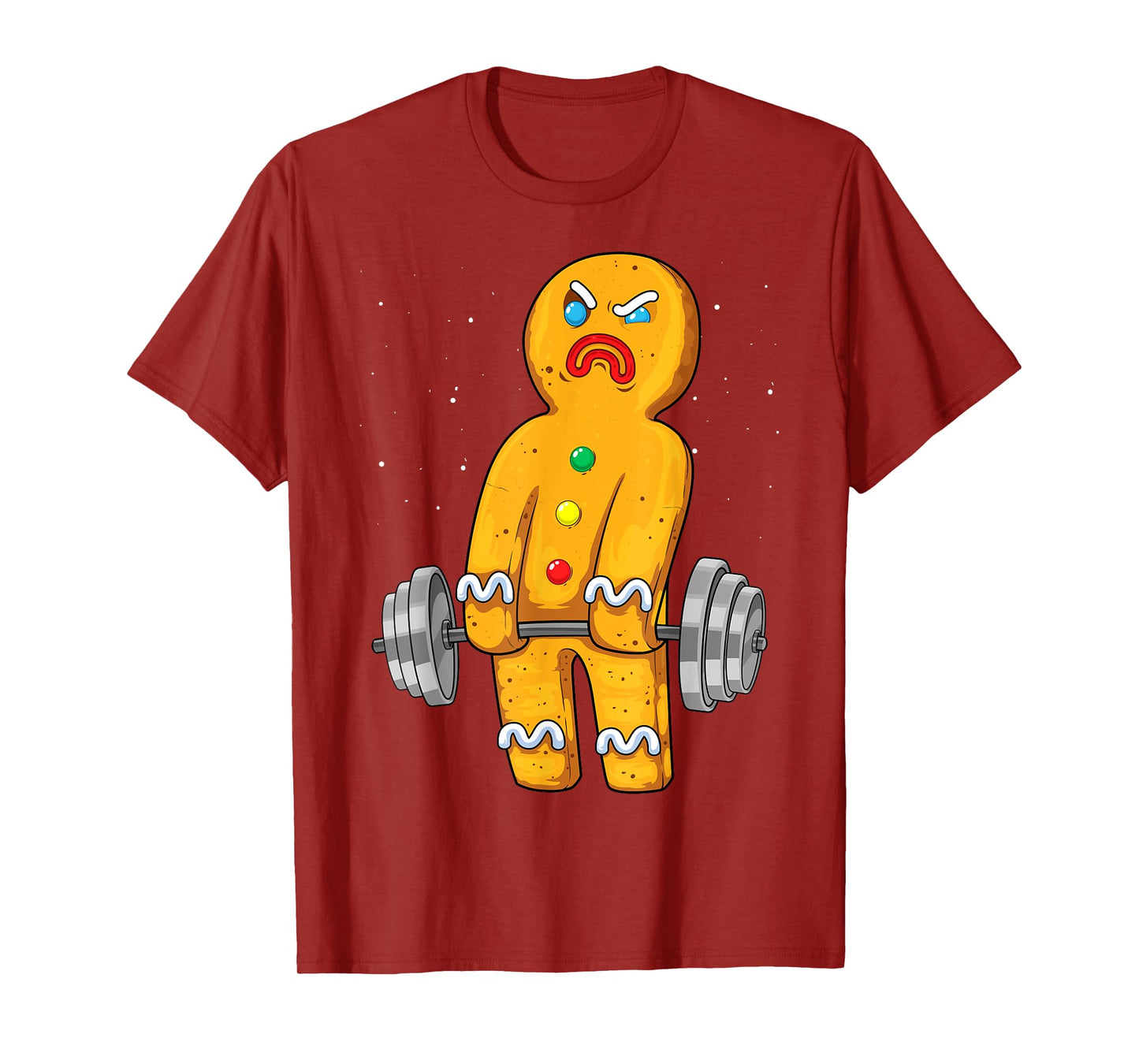 Gingerbread Man Weightlifting Christmas Fitness Gym Deadlift T-Shirt