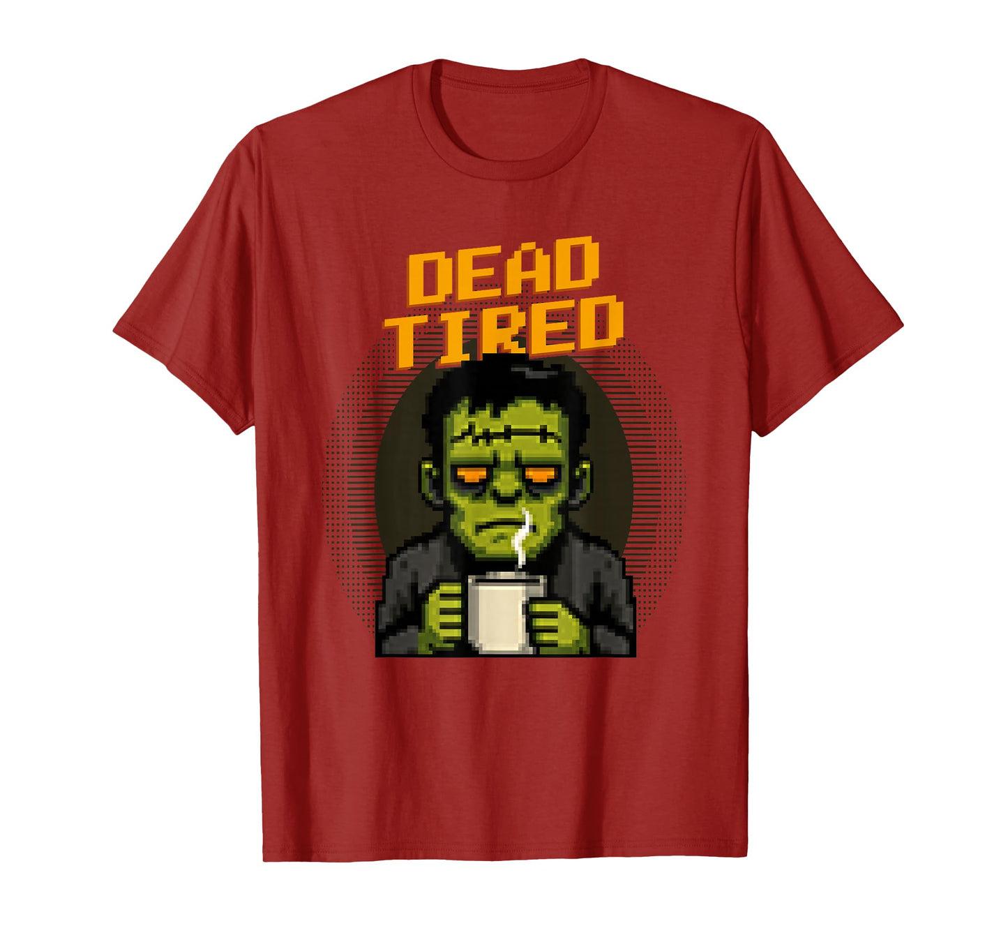 Dead Tired Funny Pixel Art Sleepy Zombie Halloween T-Shirt