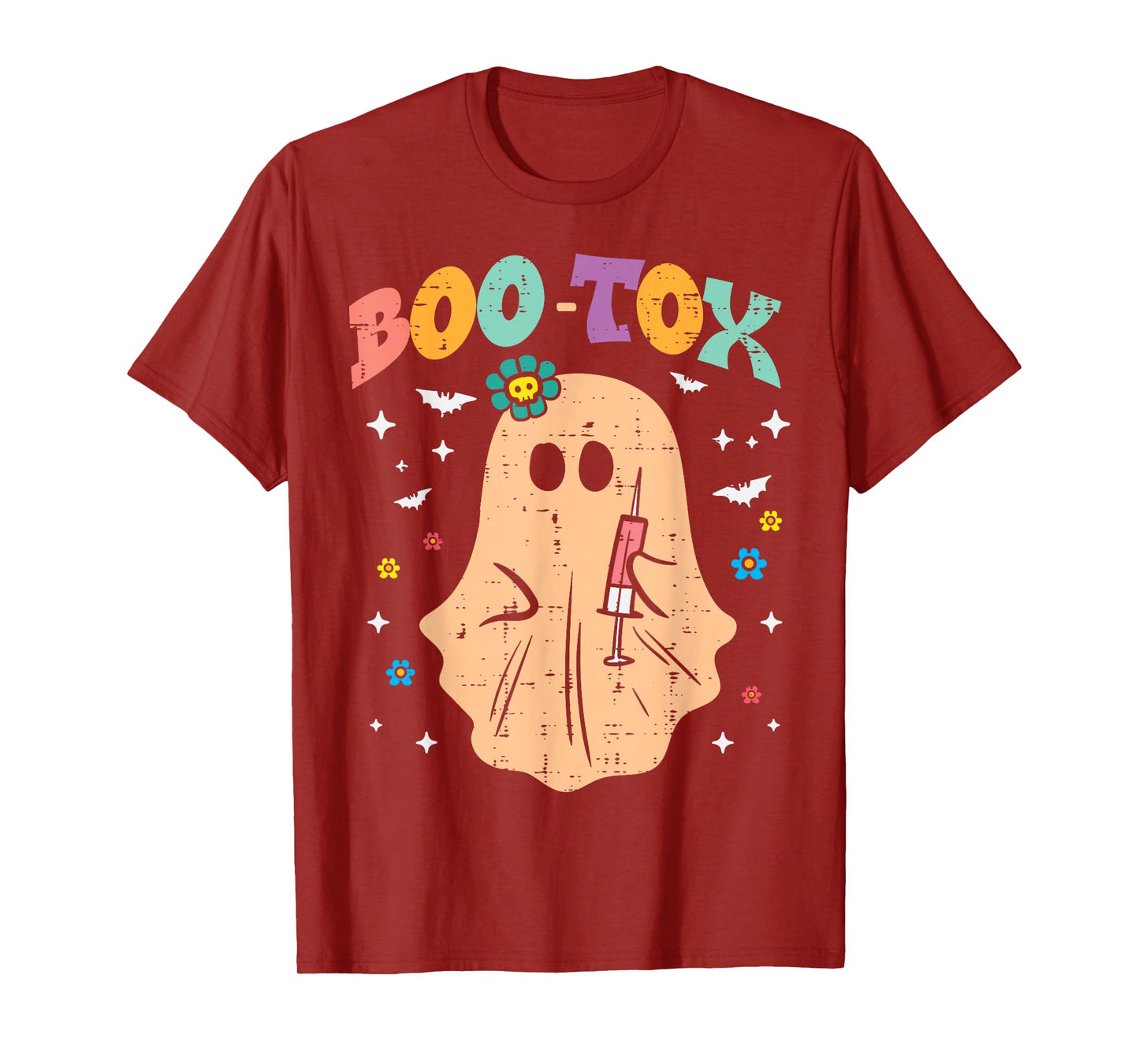 Halloween Botox Ghost Boo Tox Retro Costume Groovy Women T-Shirt